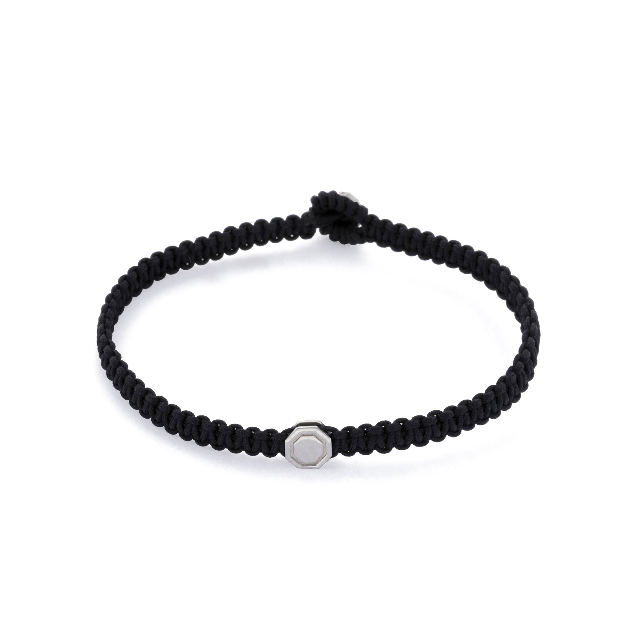 Octagon Macrame Bracelet in Silver