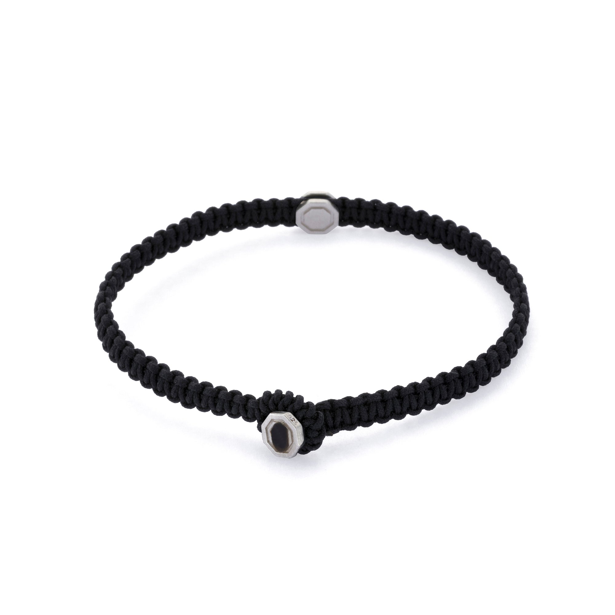 Octagon Macrame Bracelet in Silver