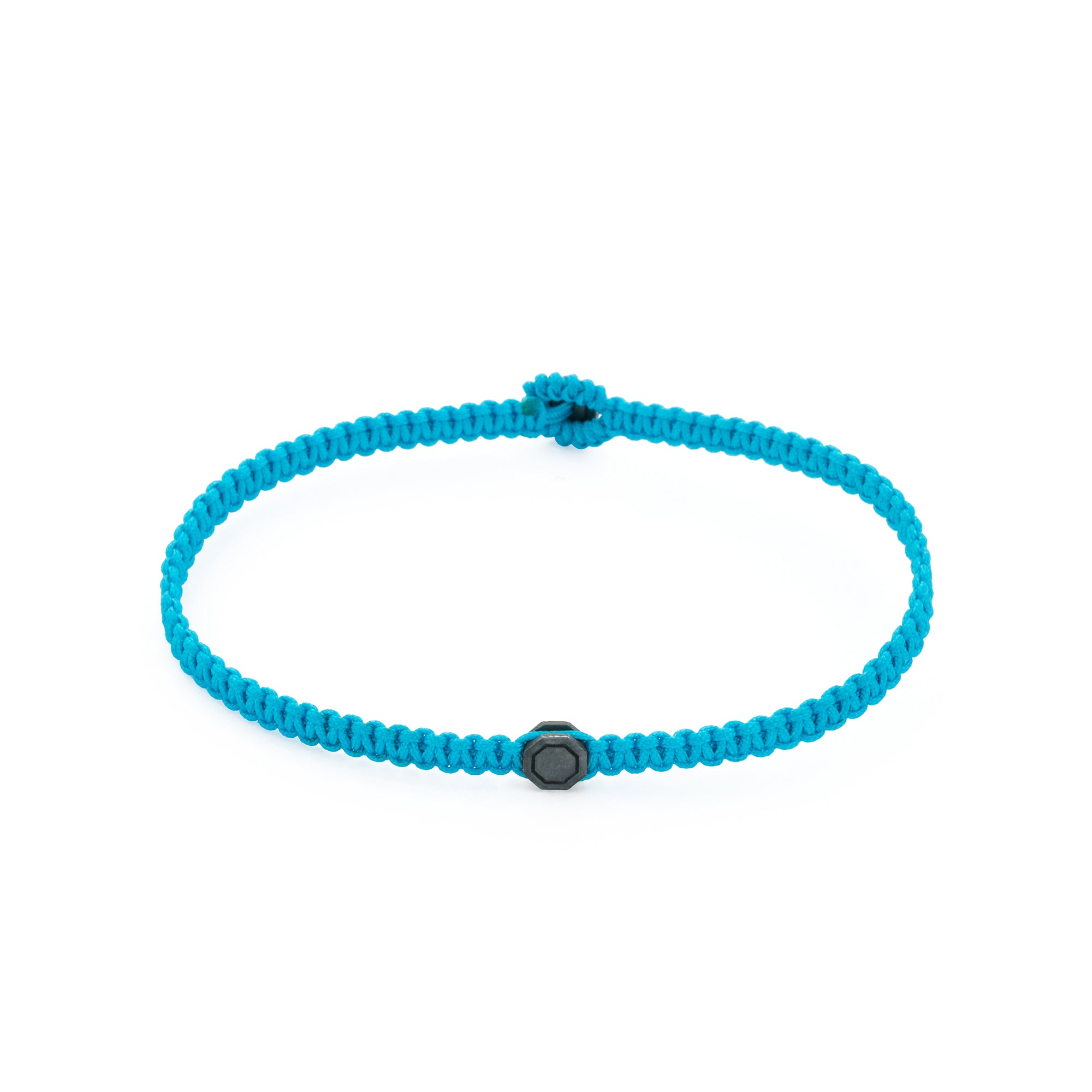 Blue Octagon Macrame Bracelet in Oxide