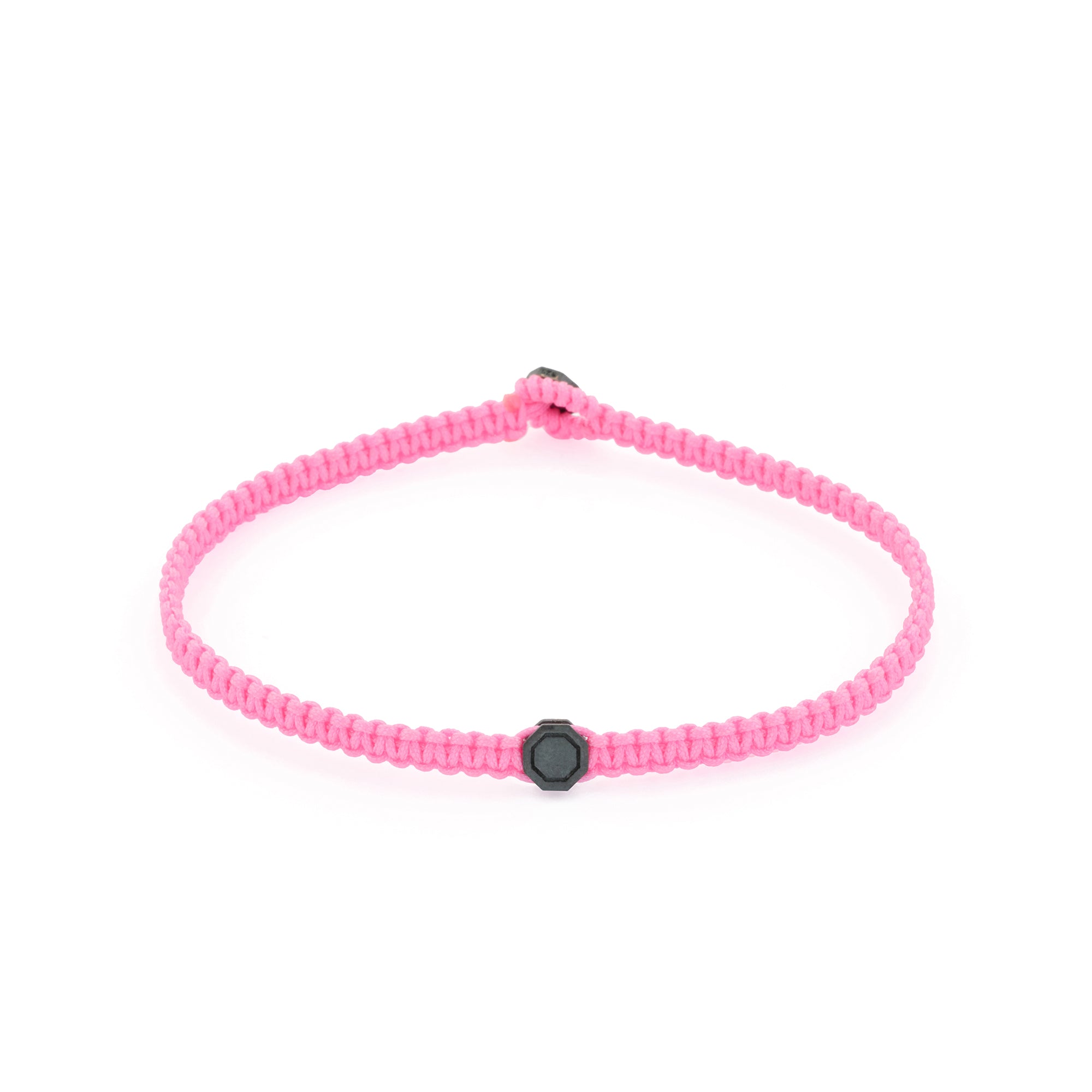 Pink Octagon Macrame Bracelet in Oxide