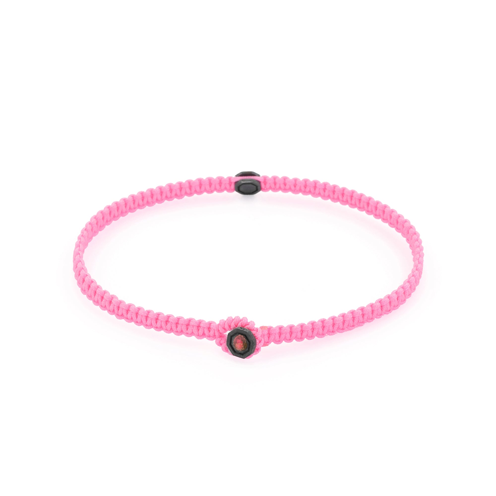 Pink Octagon Macrame Bracelet in Oxide