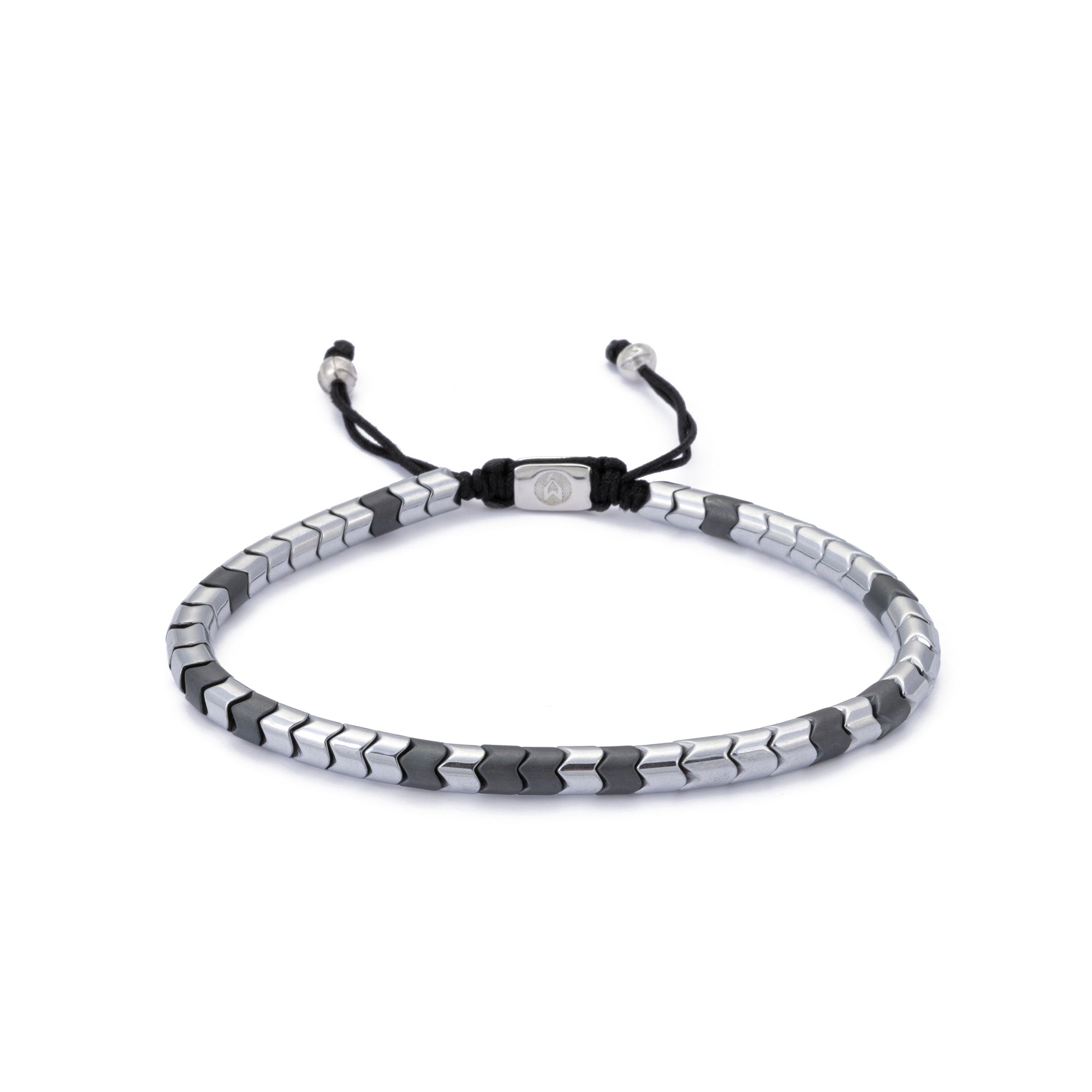 Oxide and Silver Rolo Hematite Bracelet