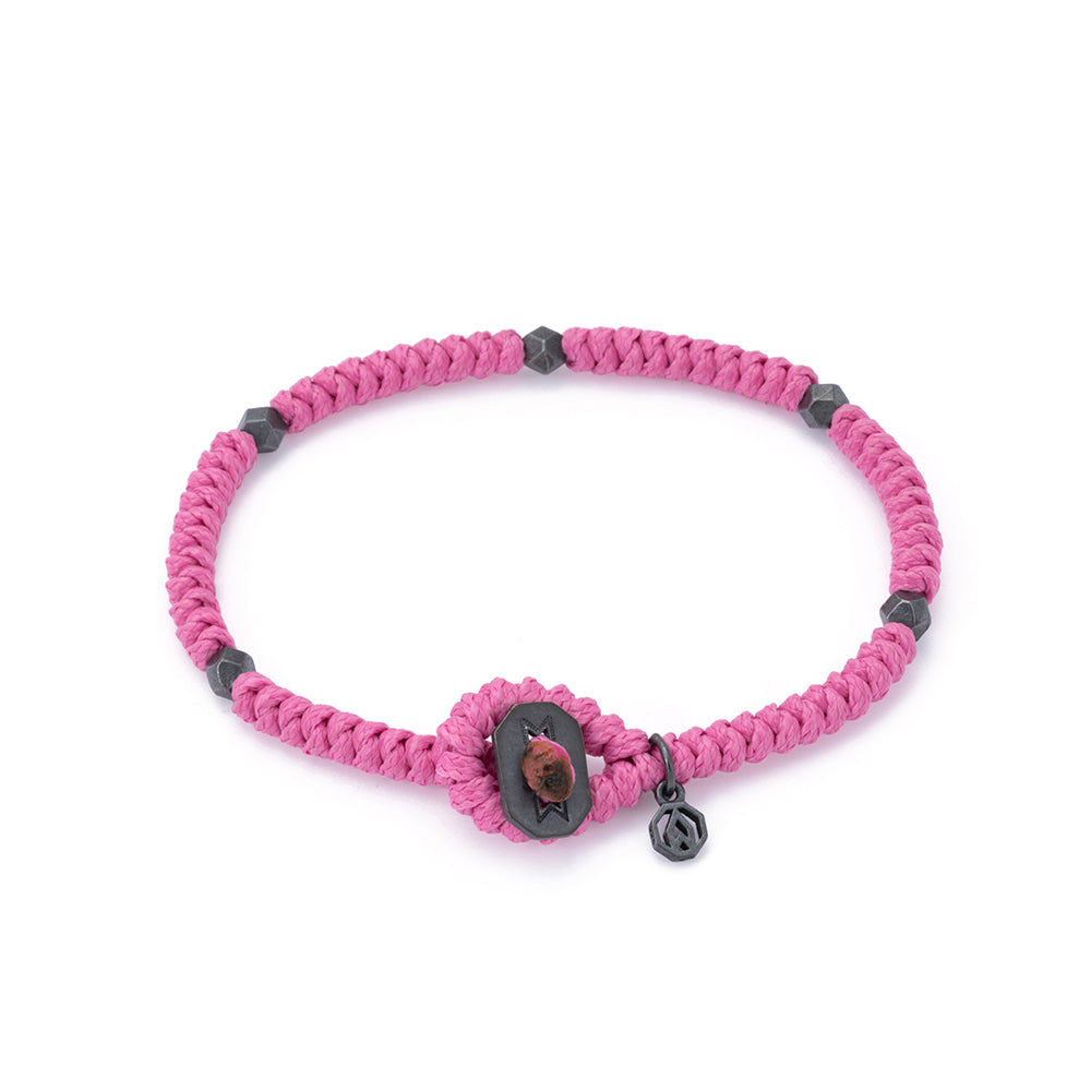 Pembe Yılan Örgü Bileklik