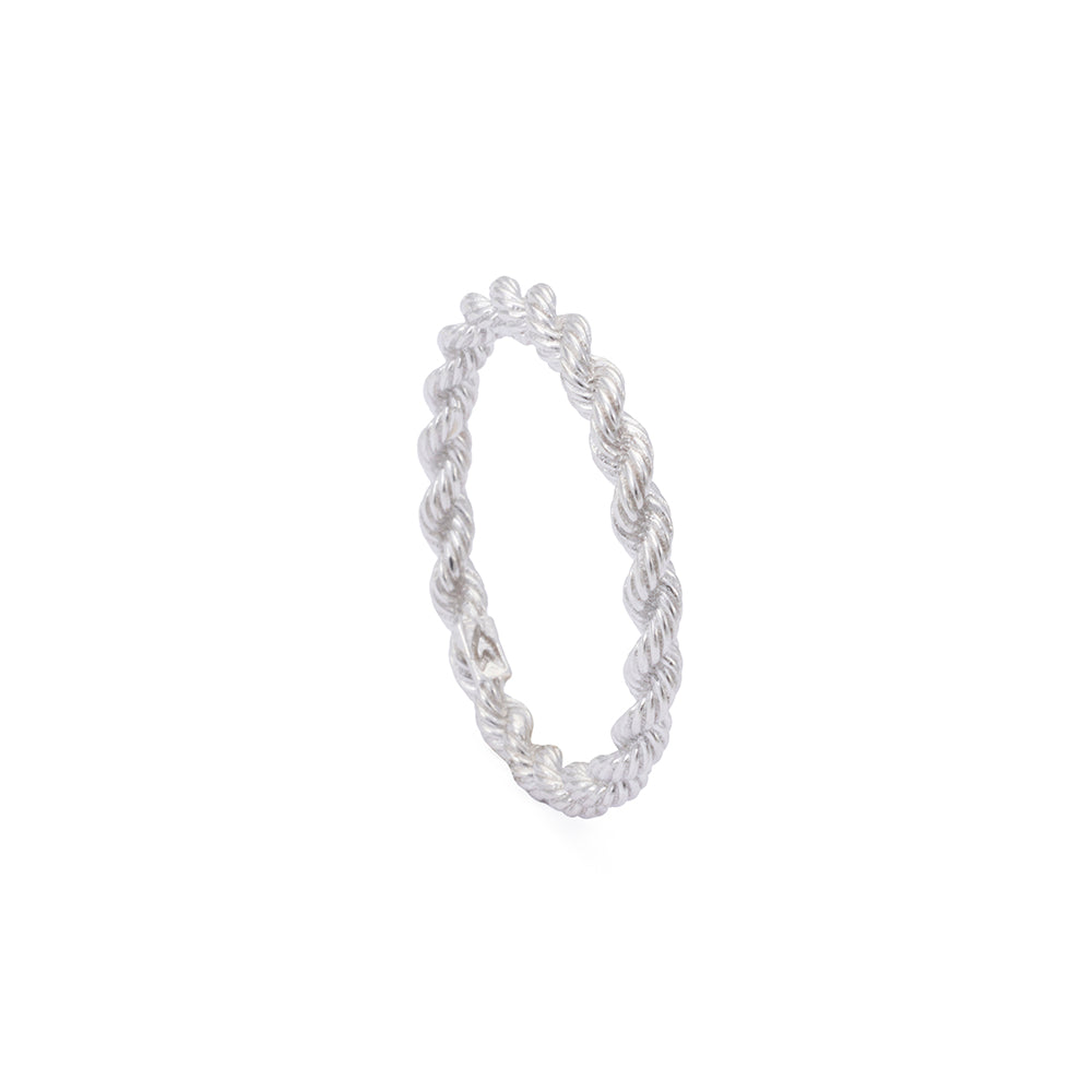 Rope Chain Ring in Silver