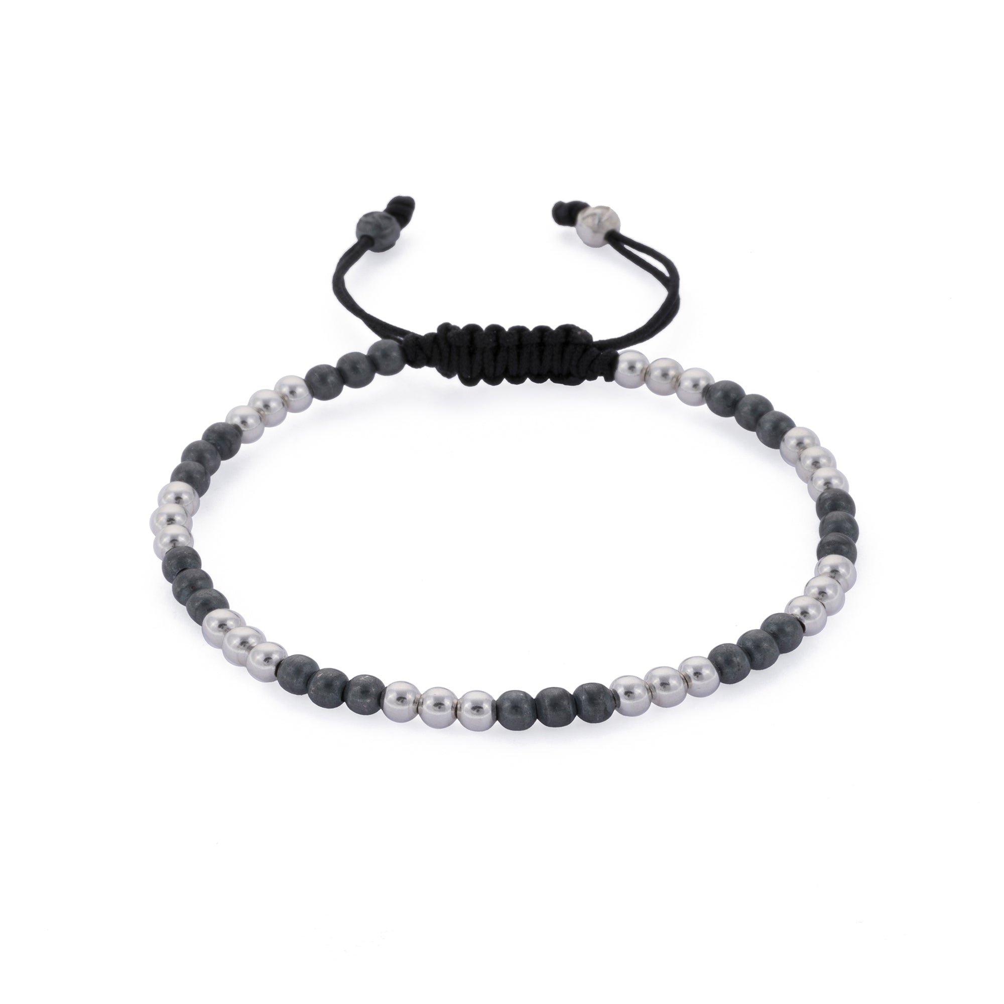 Silver and Oxide Basic Balls Bracelet