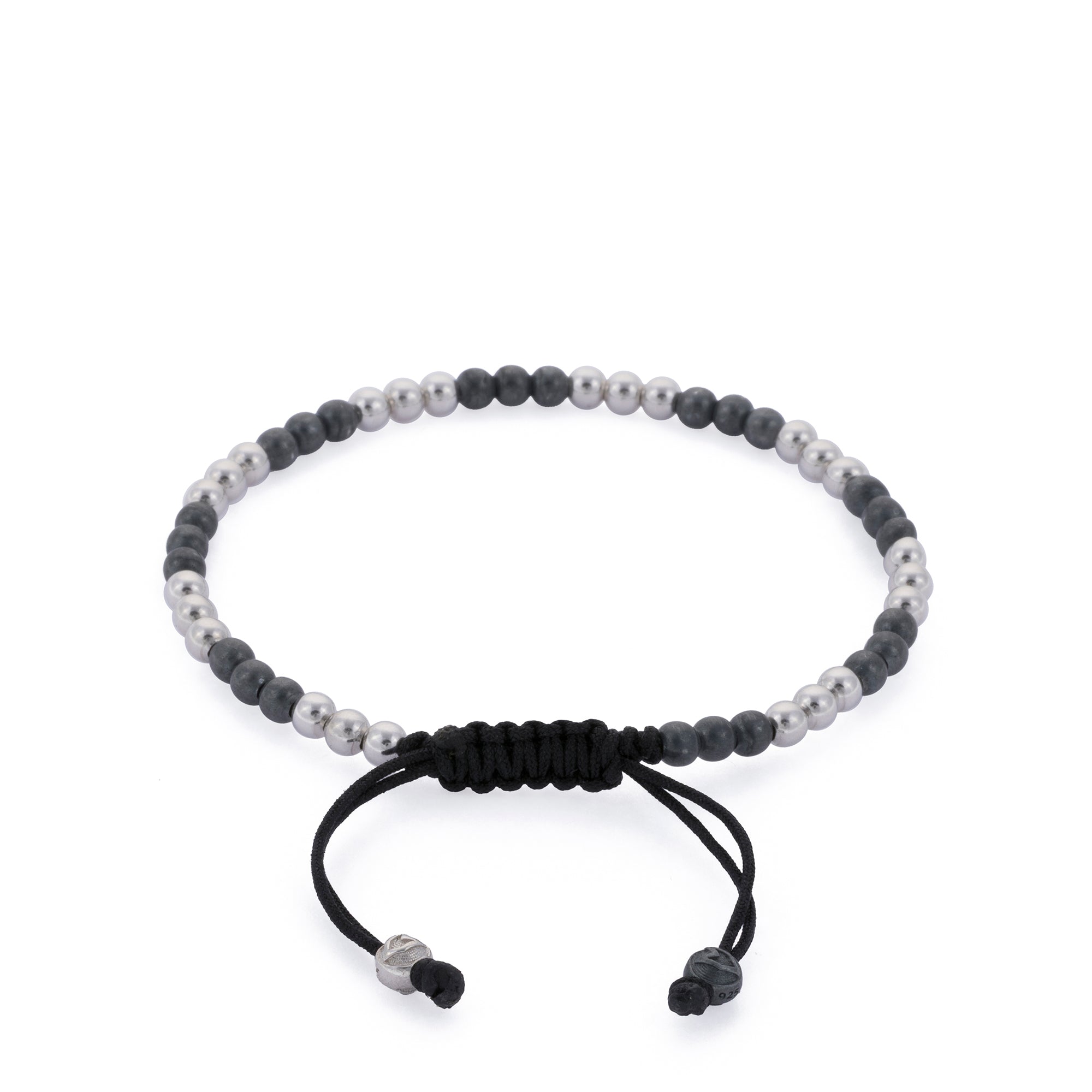 Silver and Oxide Basic Balls Bracelet