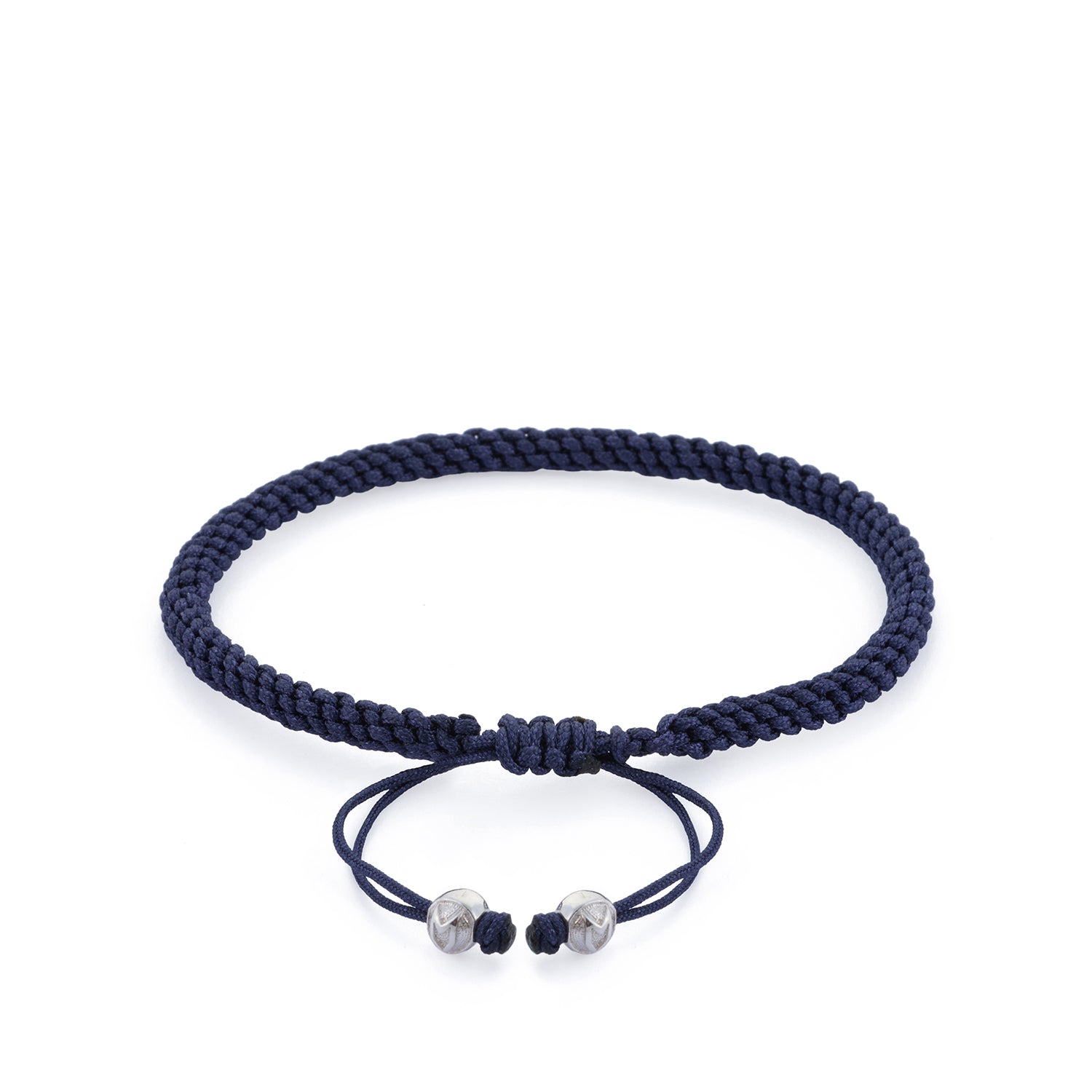 Navy Blue Knot Bracelet in Silver