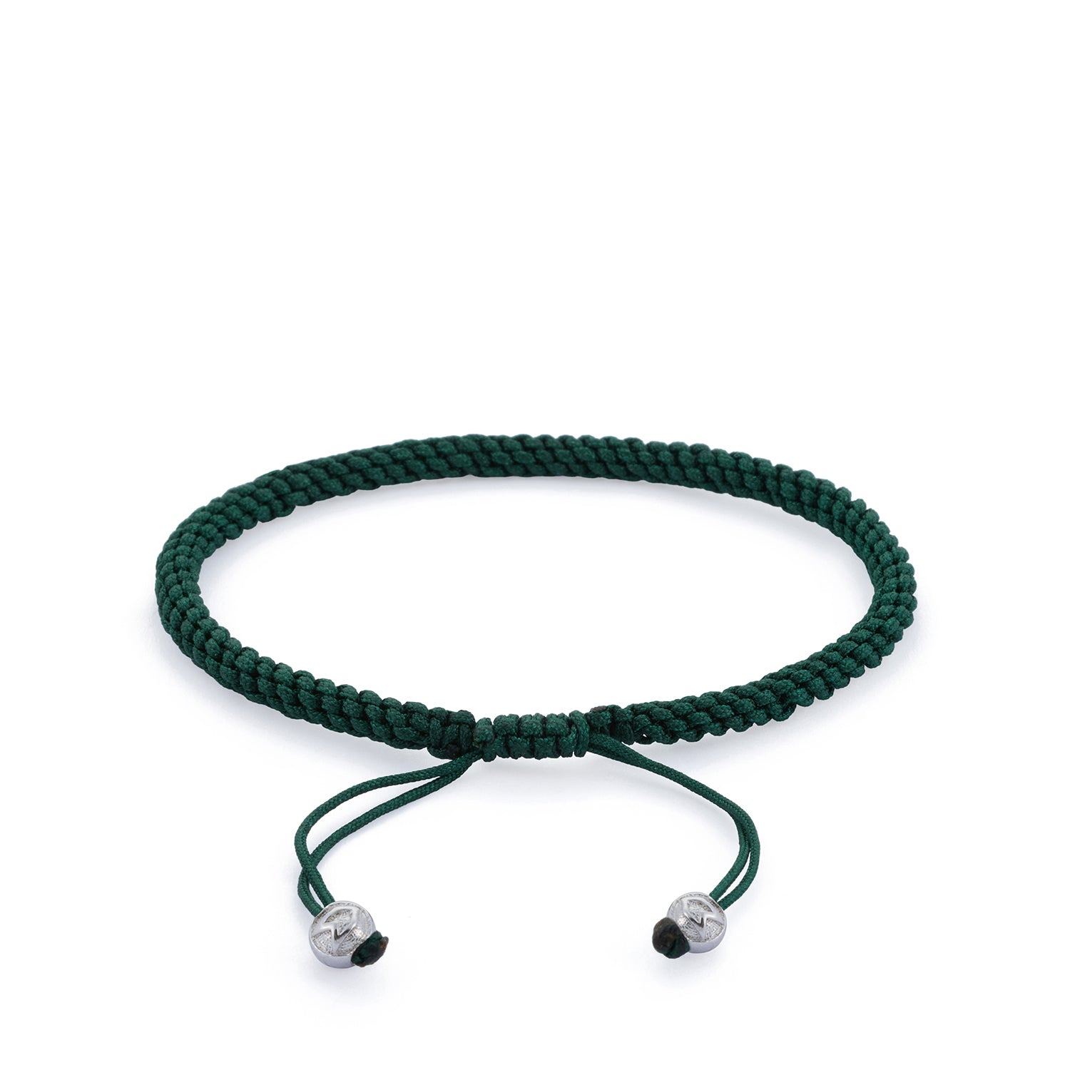 Green Knot Bracelet in Silver
