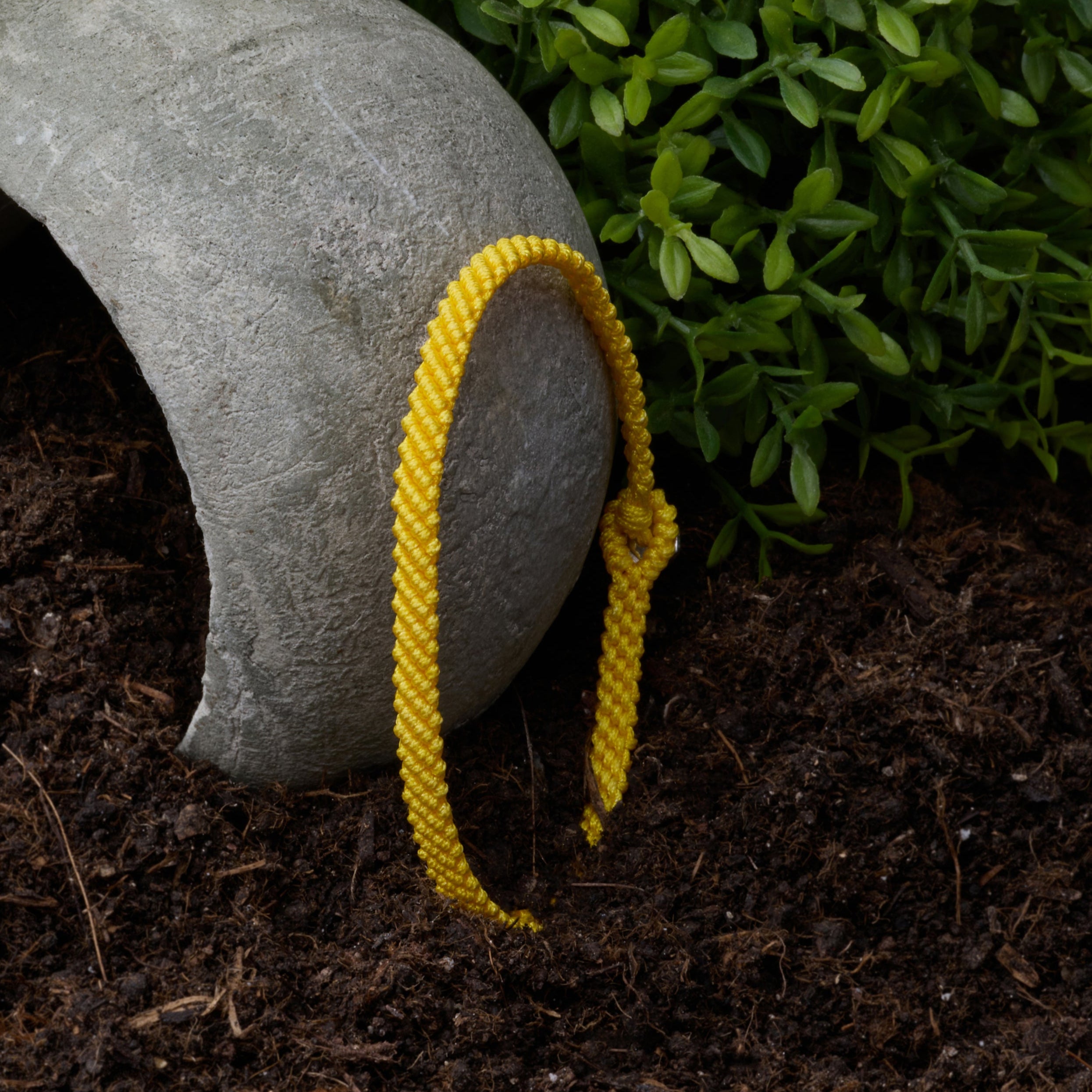 Yellow Macrame Bracelet in Silver