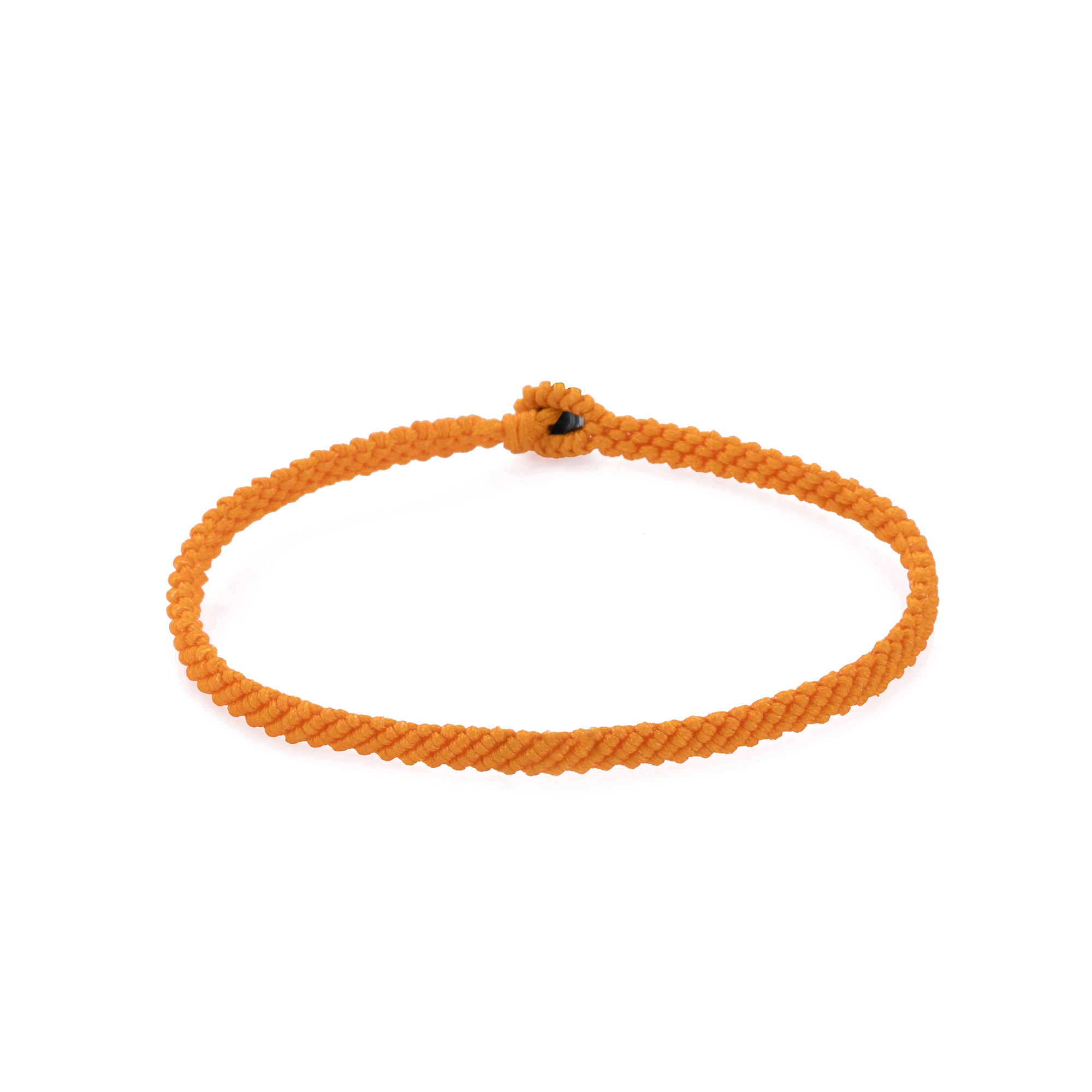 Orange Macrame Bracelet in Silver