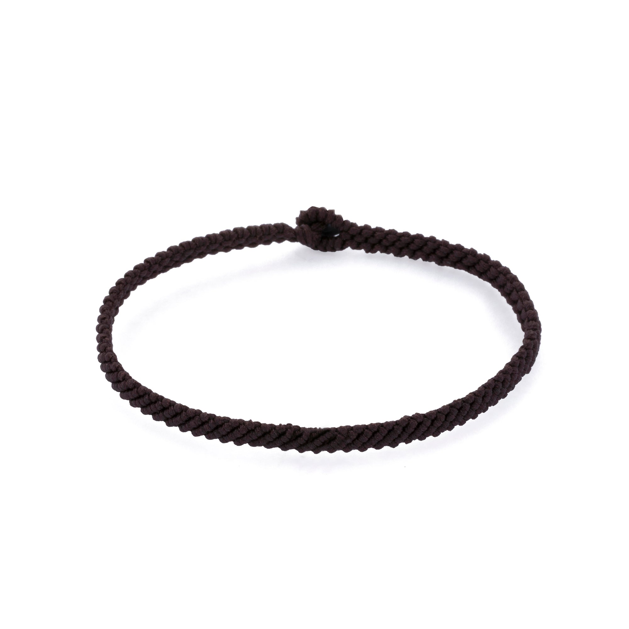 Brown Macrame Bracelet in Silver