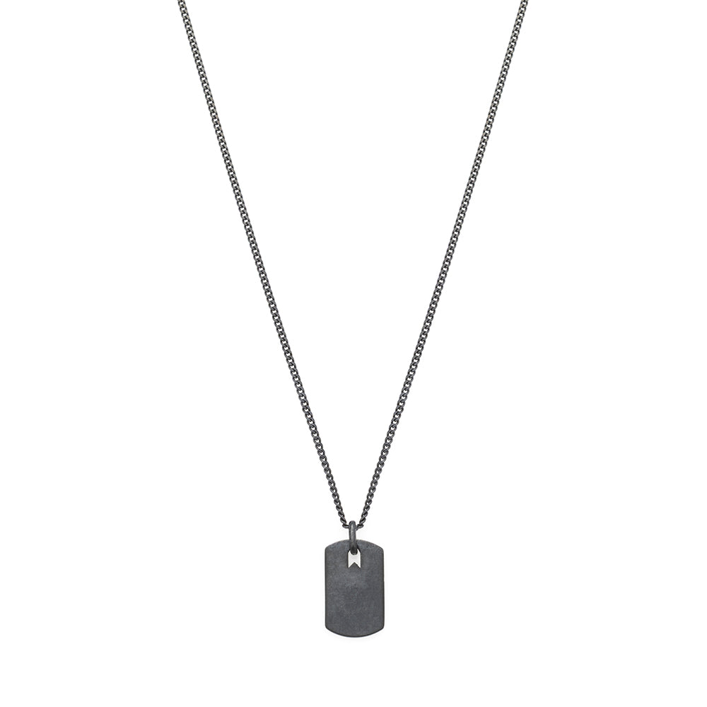 Small Plate Necklace in Oxide