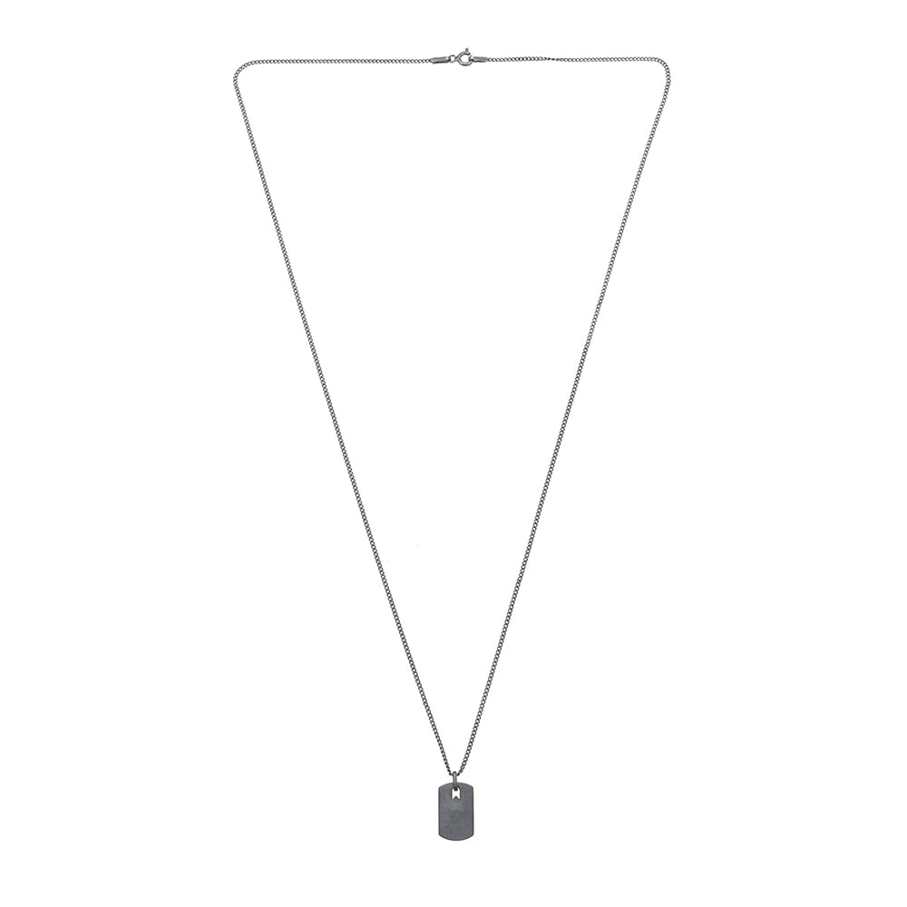 Small Plate Necklace in Oxide