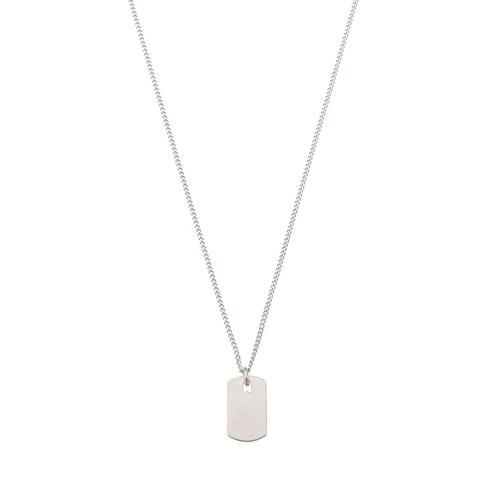Small Plate Necklace in Silver