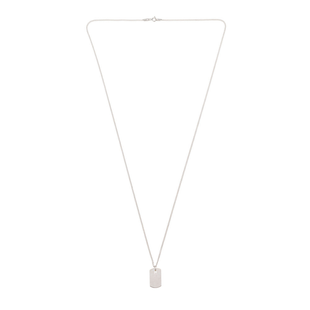 Small Plate Necklace in Silver