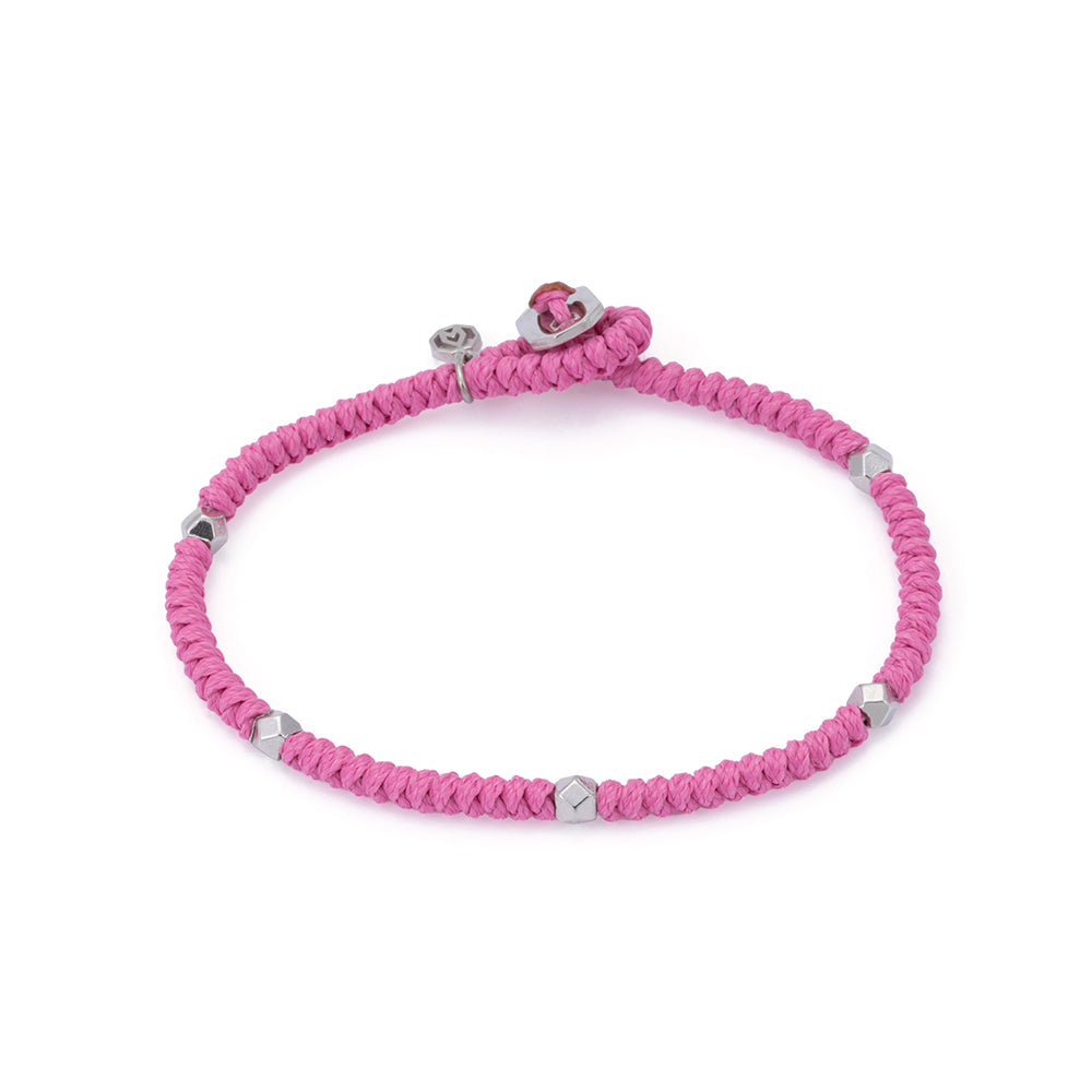 Pembe Yılan Örgü Bileklik