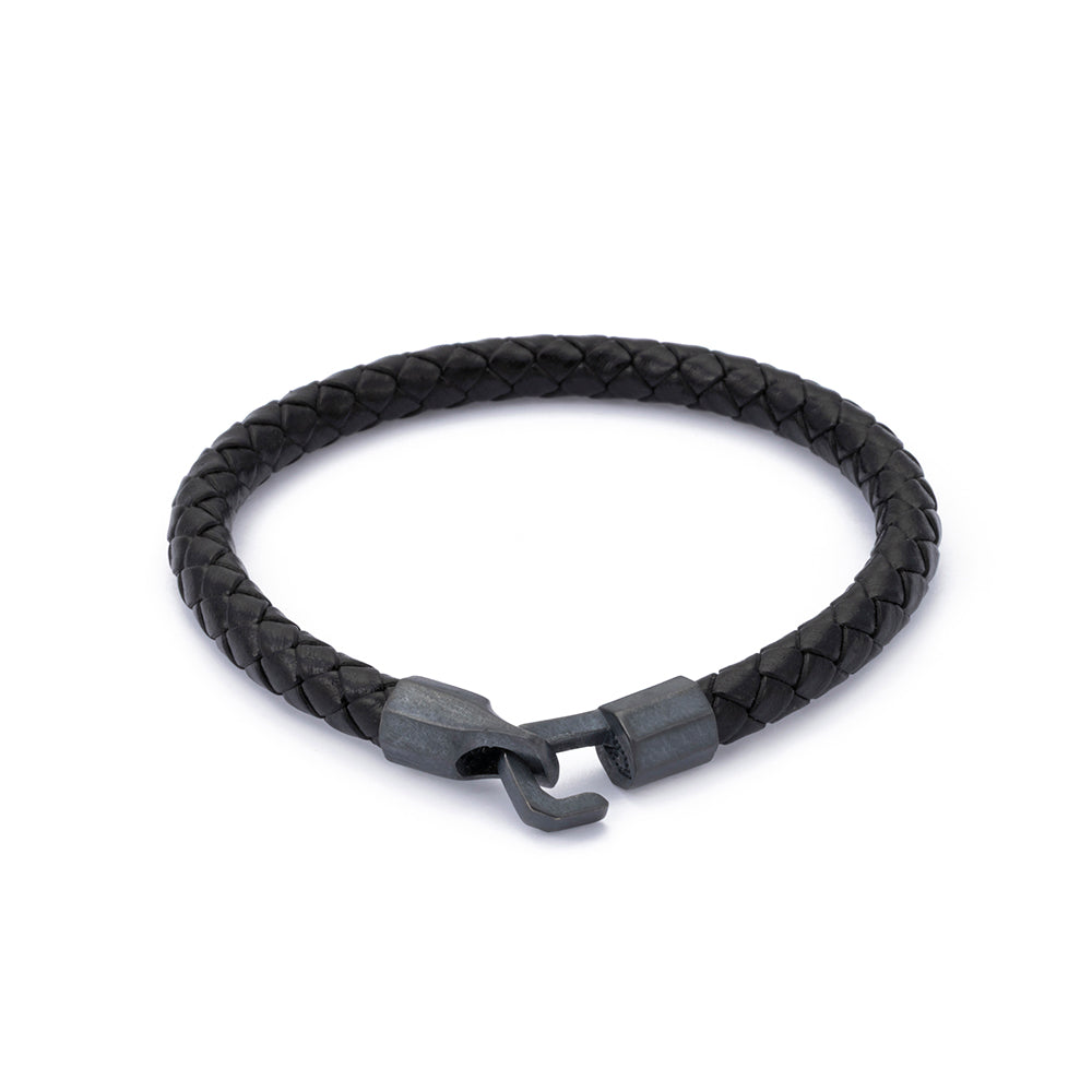 Thick Leather Bracelet in Oxide