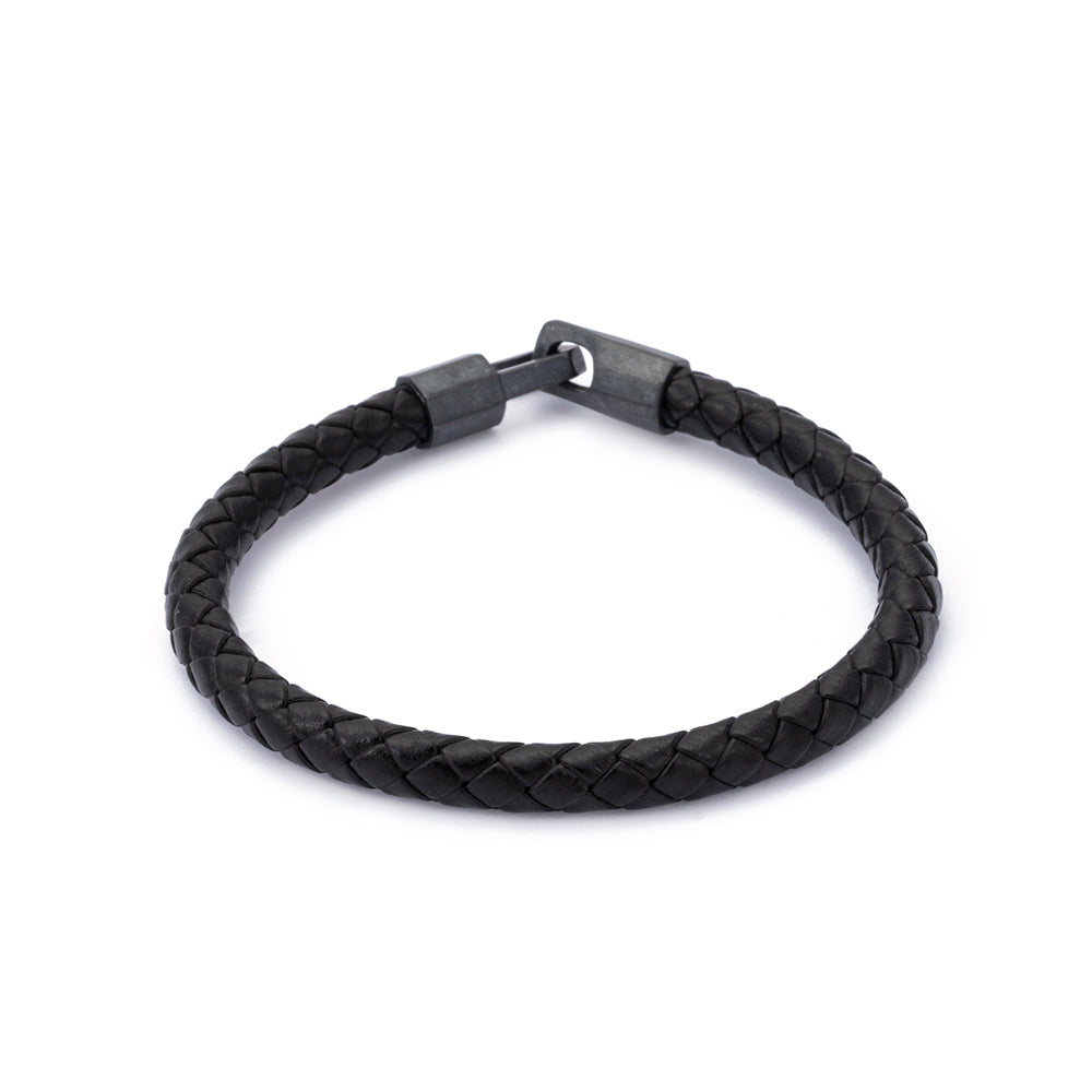 Thick Leather Bracelet in Oxide