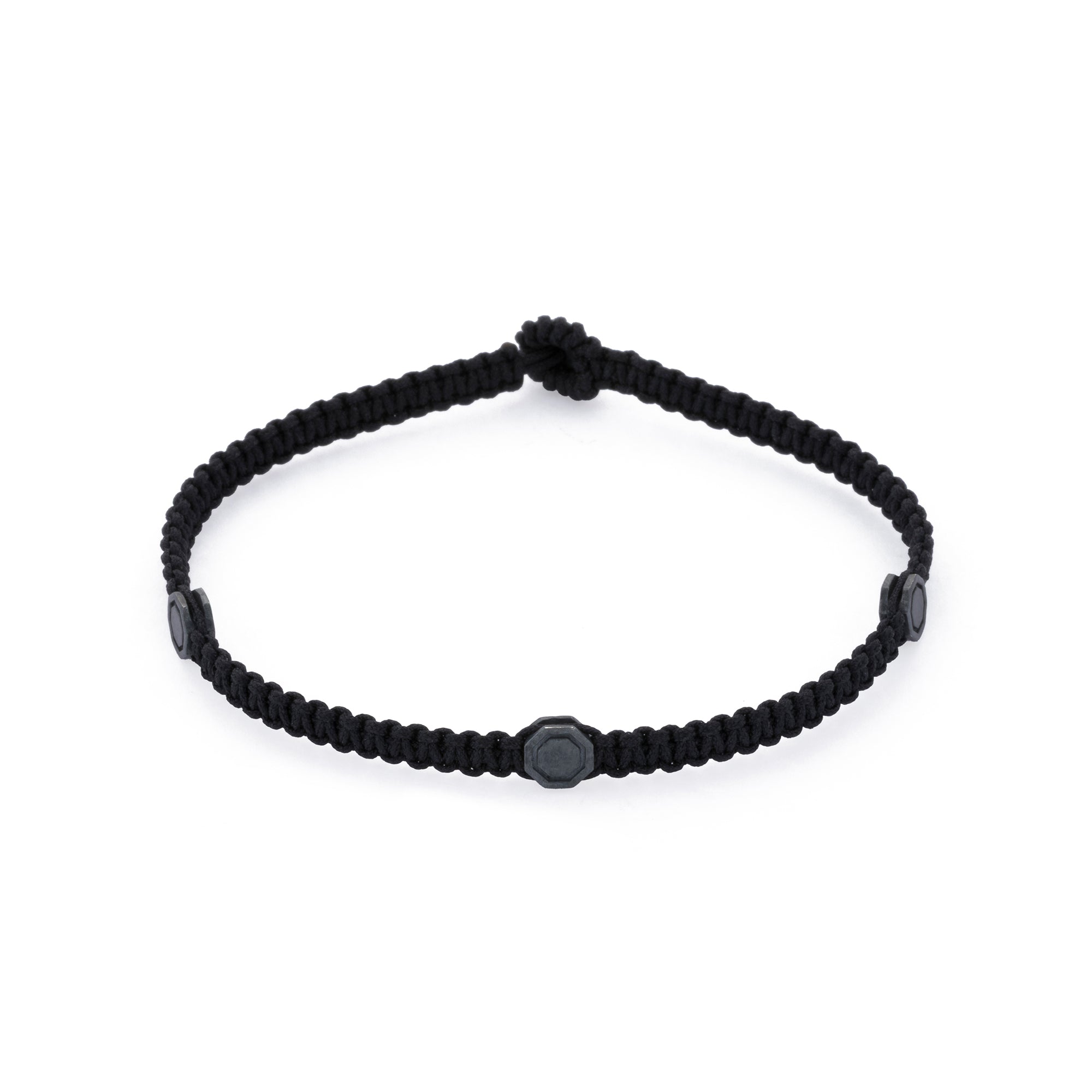 Three Octagon Macrame Bracelet in Oxide
