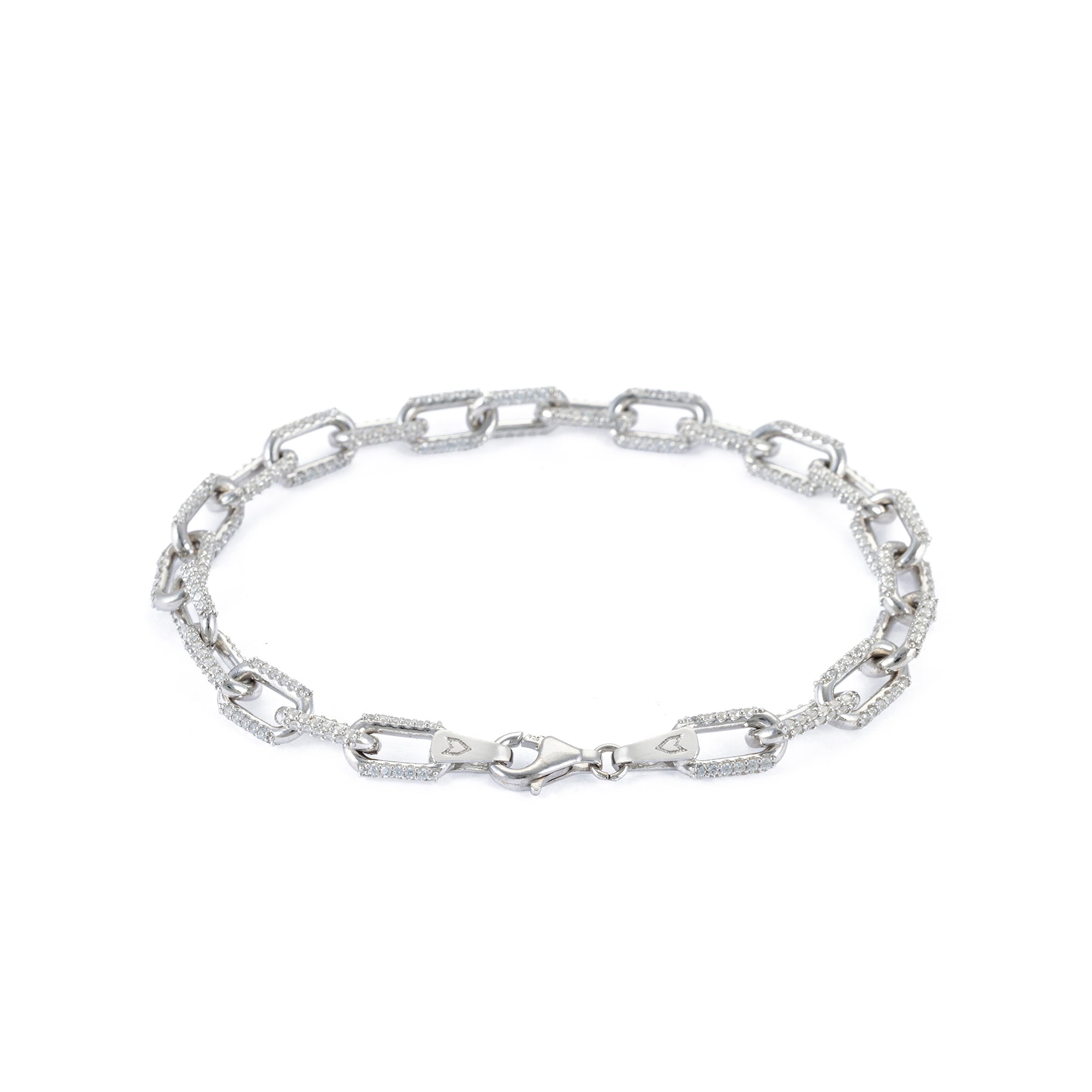 White Stone Forsa Bracelet in Silver