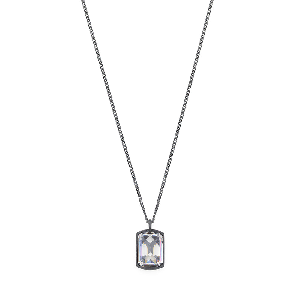 White Stone Necklace in Oxide