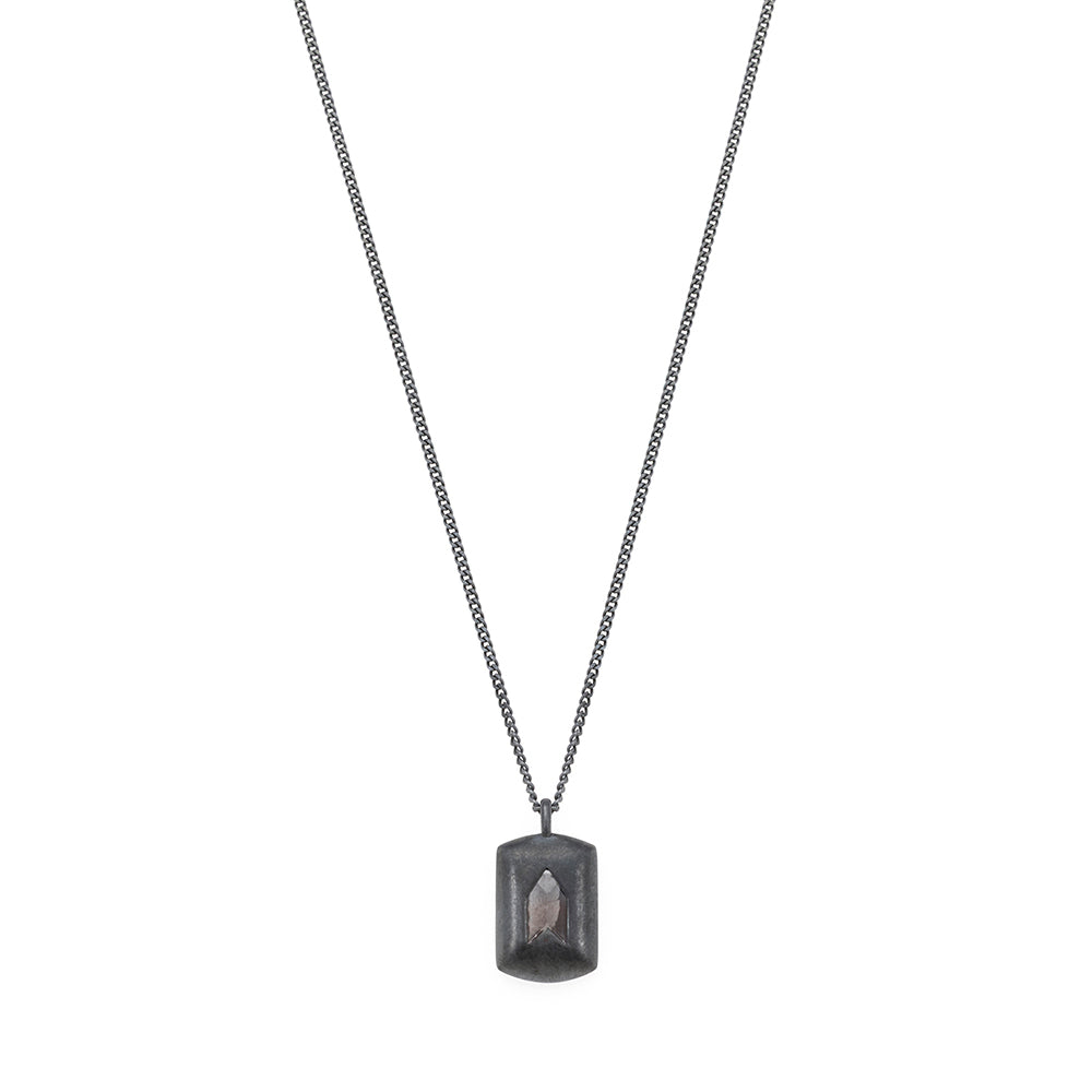 White Stone Necklace in Oxide