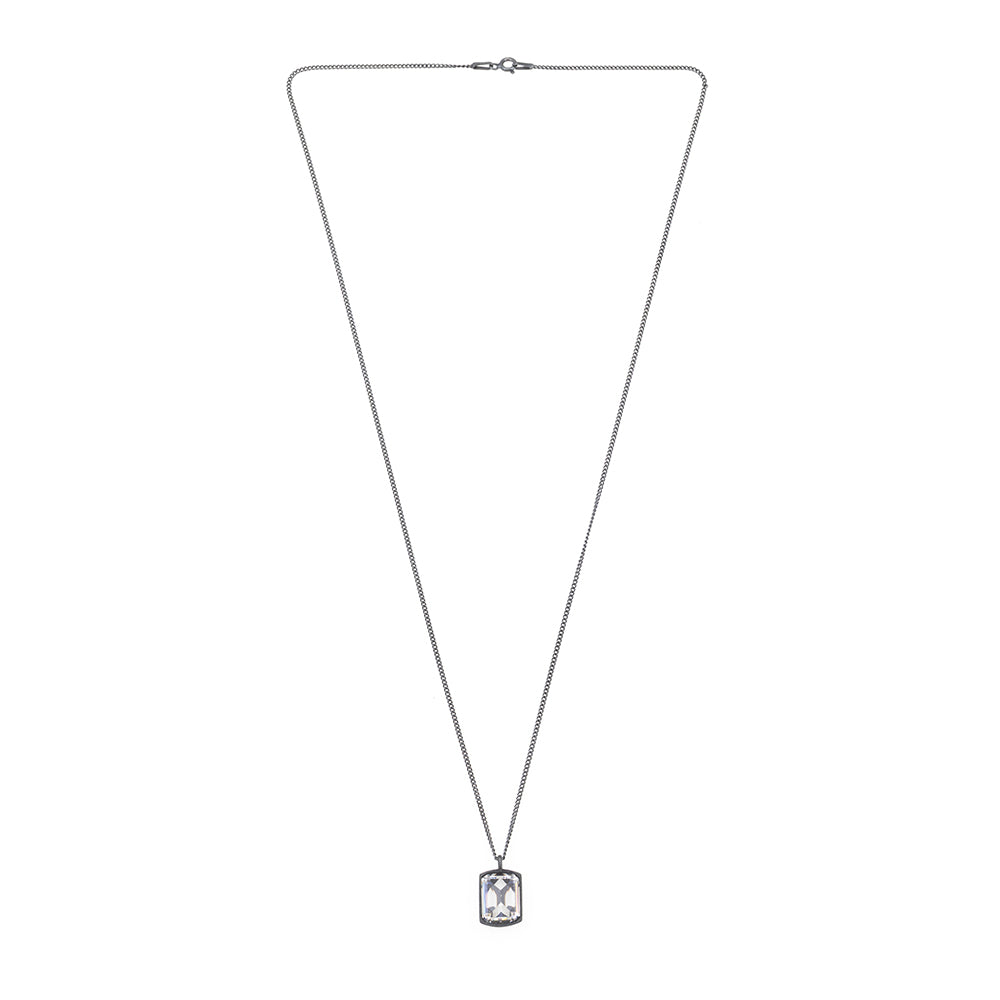 White Stone Necklace in Oxide