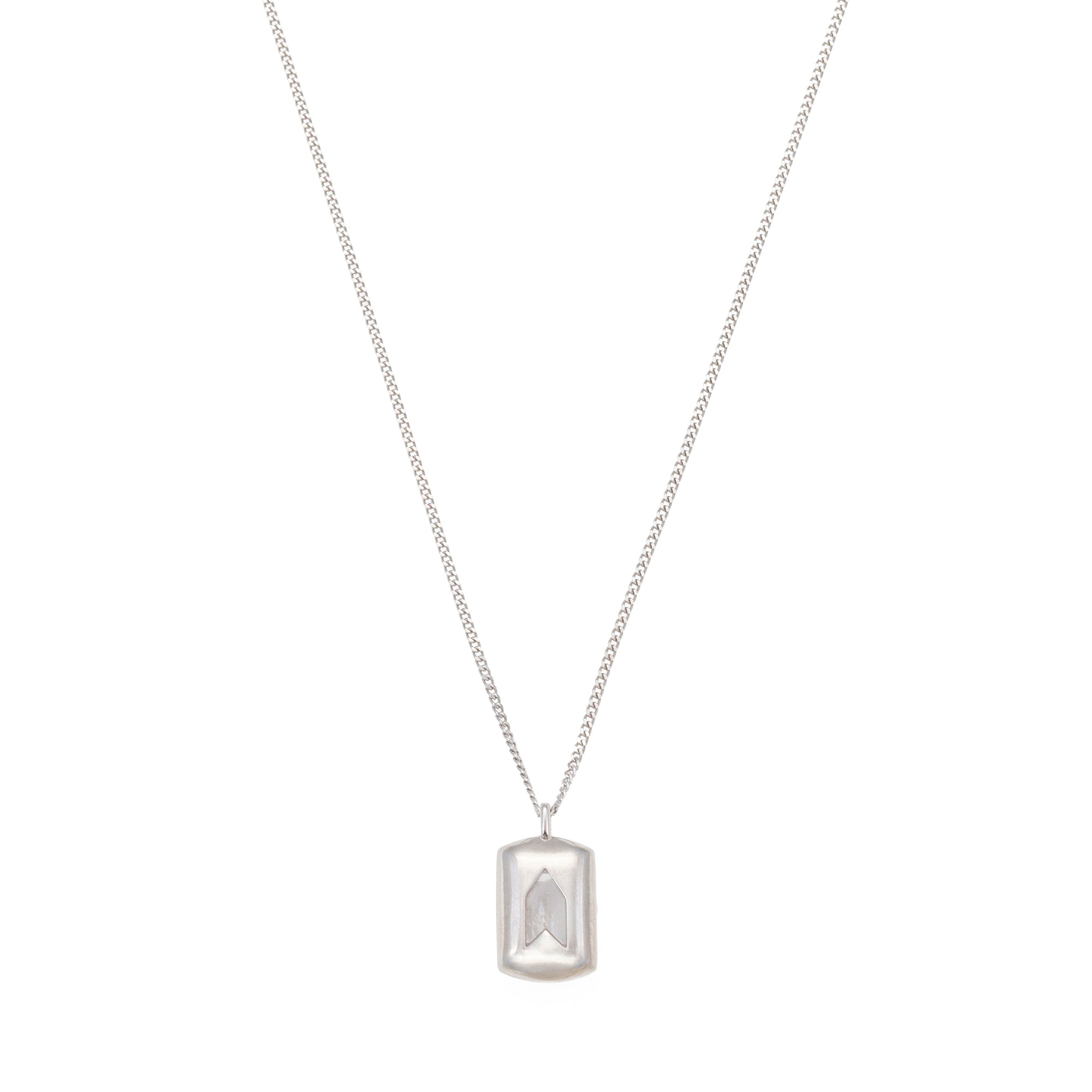 White Stone Necklace in Silver