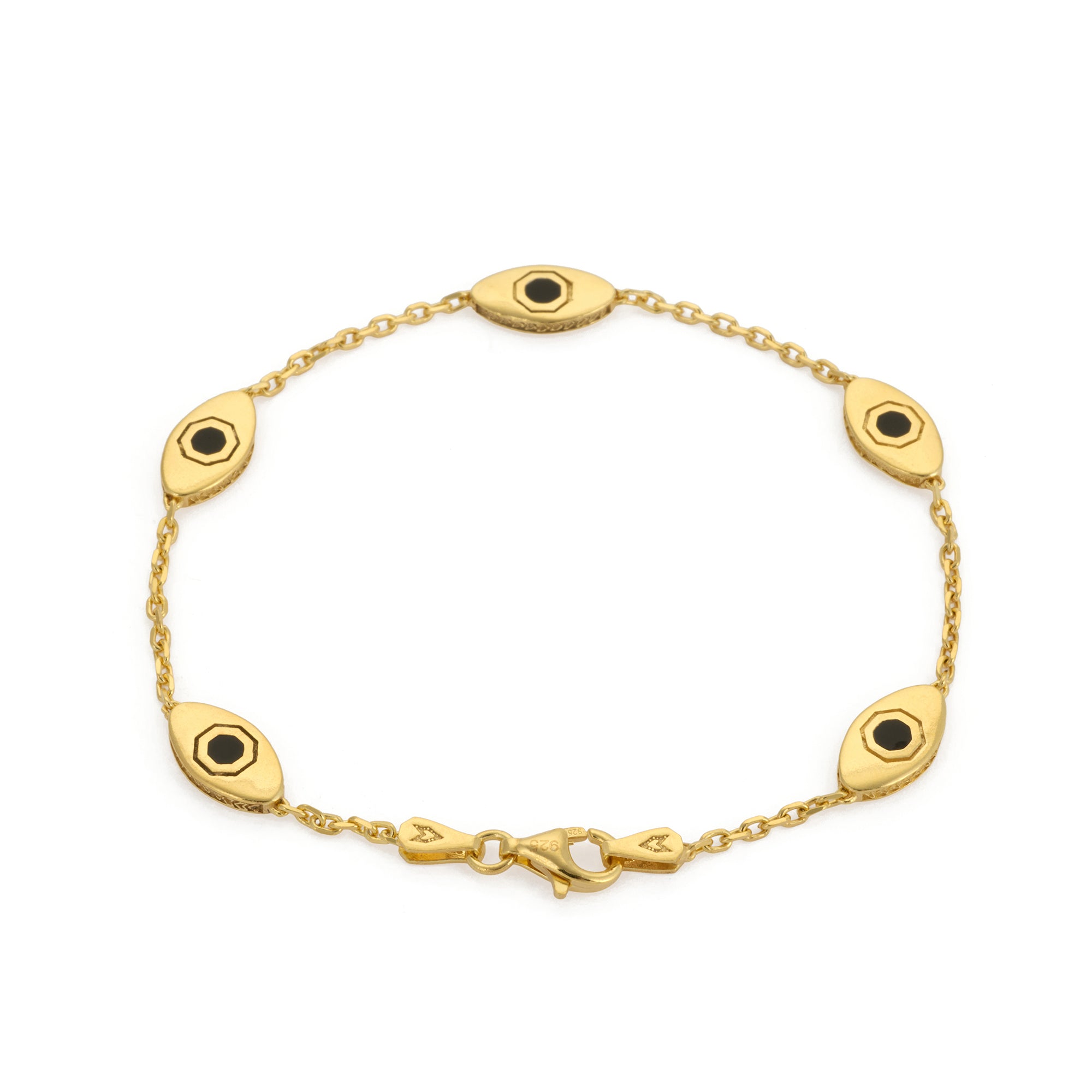 Black Eye Bracelet in Gold