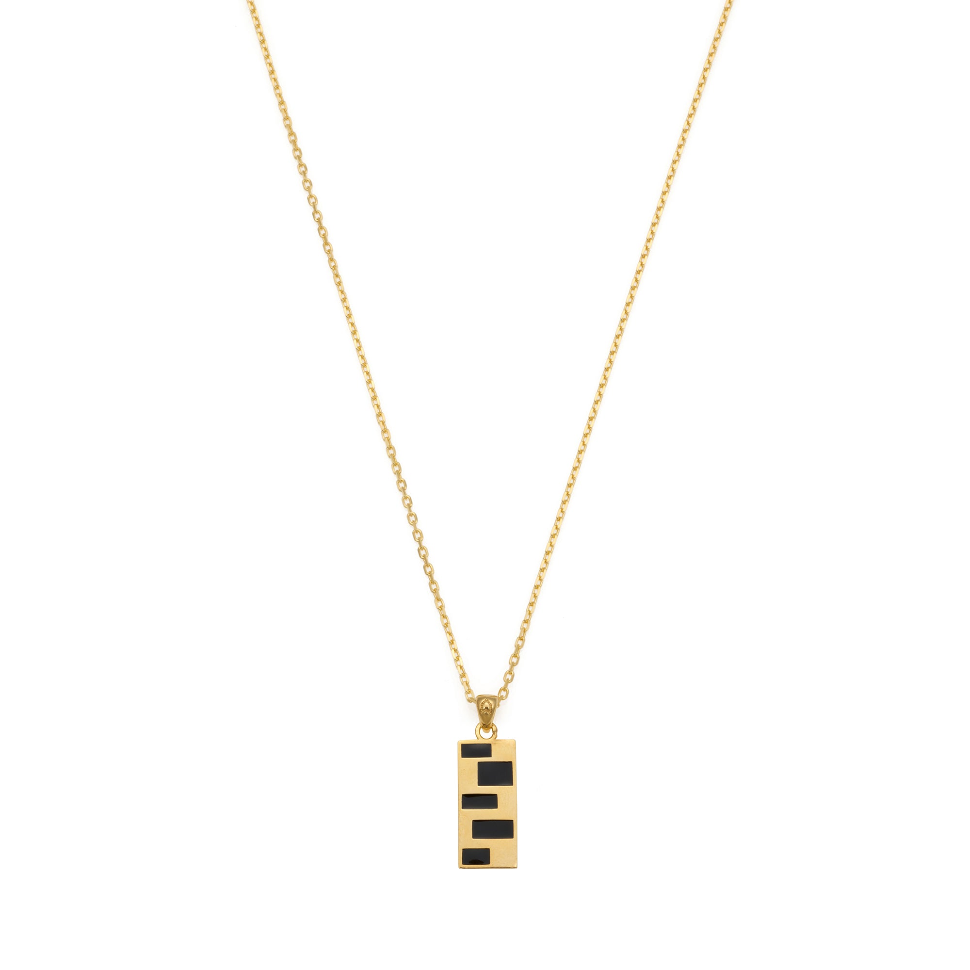 Black Wall Necklace in Gold
