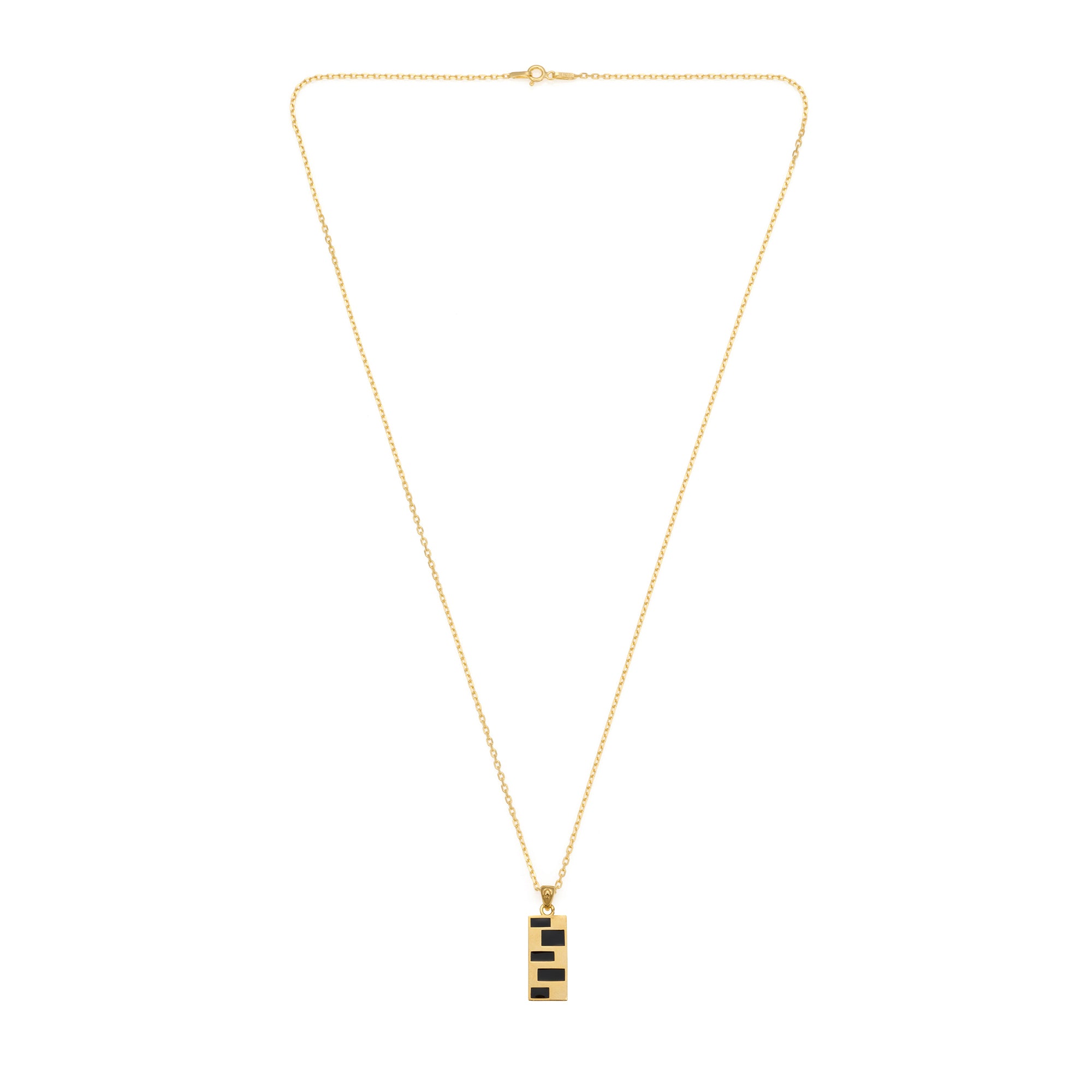 Black Wall Necklace in Gold