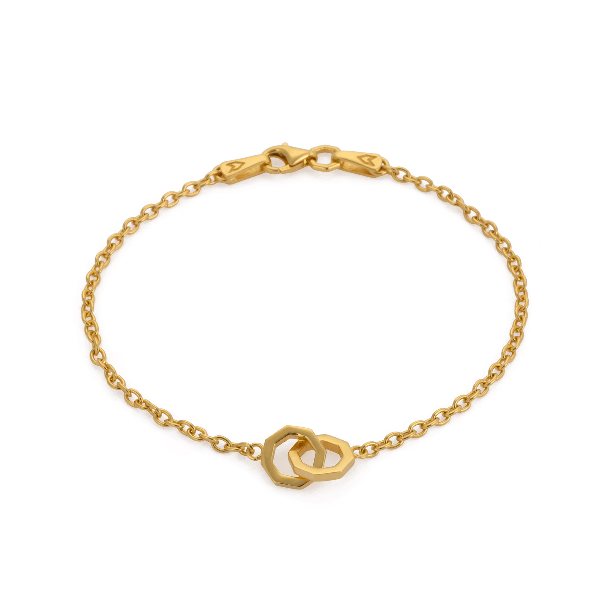 Couple Octagon Bracelet in Gold