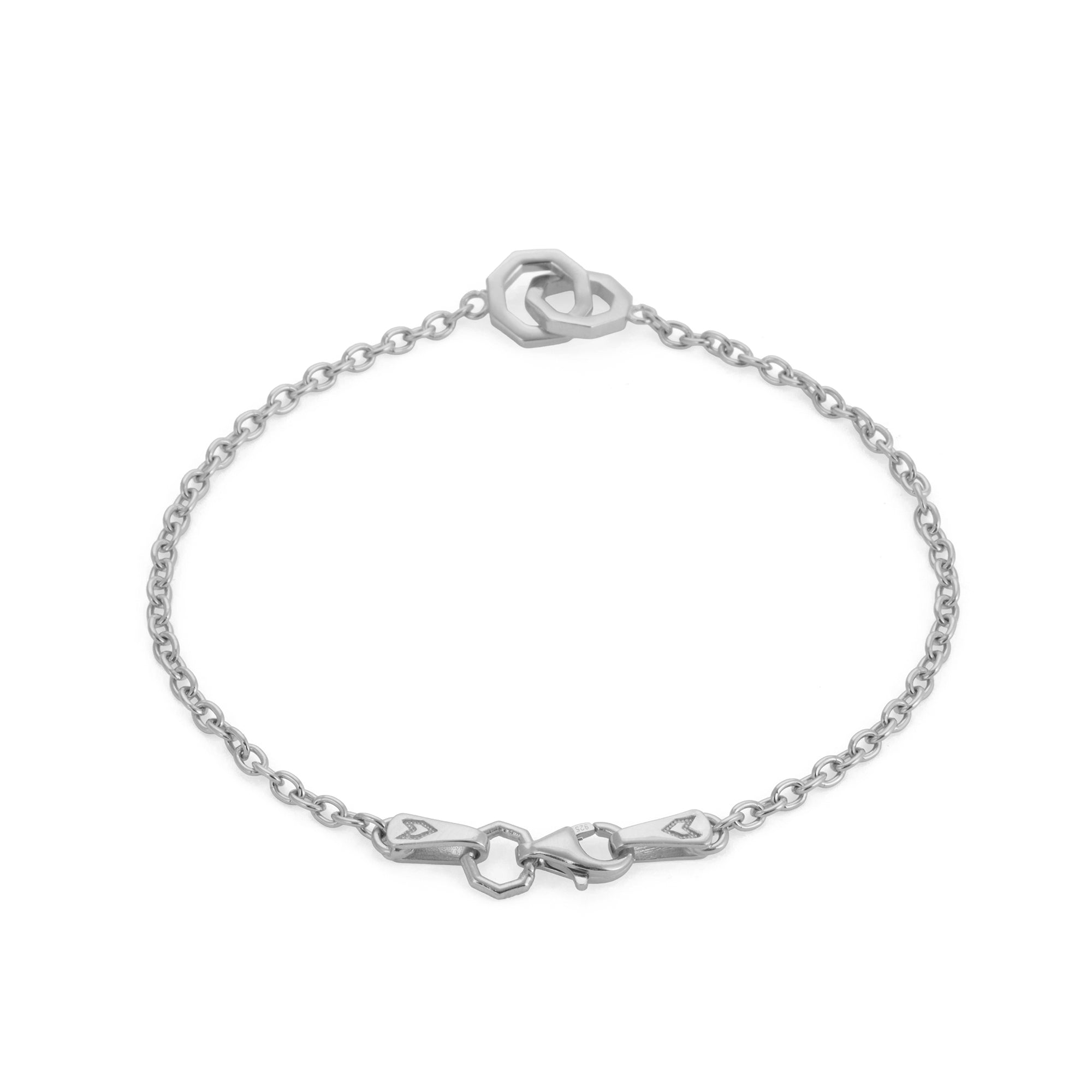 Couple Octagon Bracelet in Silver