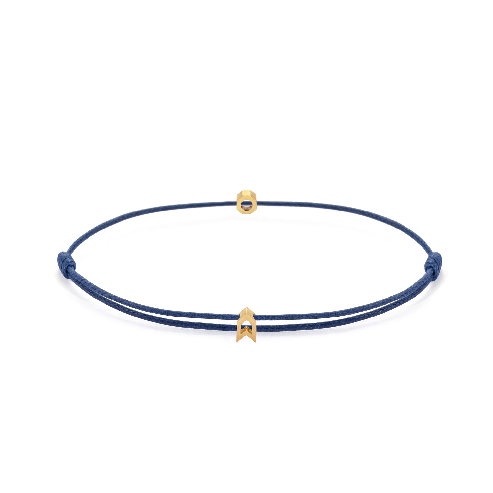 Navy Blue Chance Bracelet in Gold