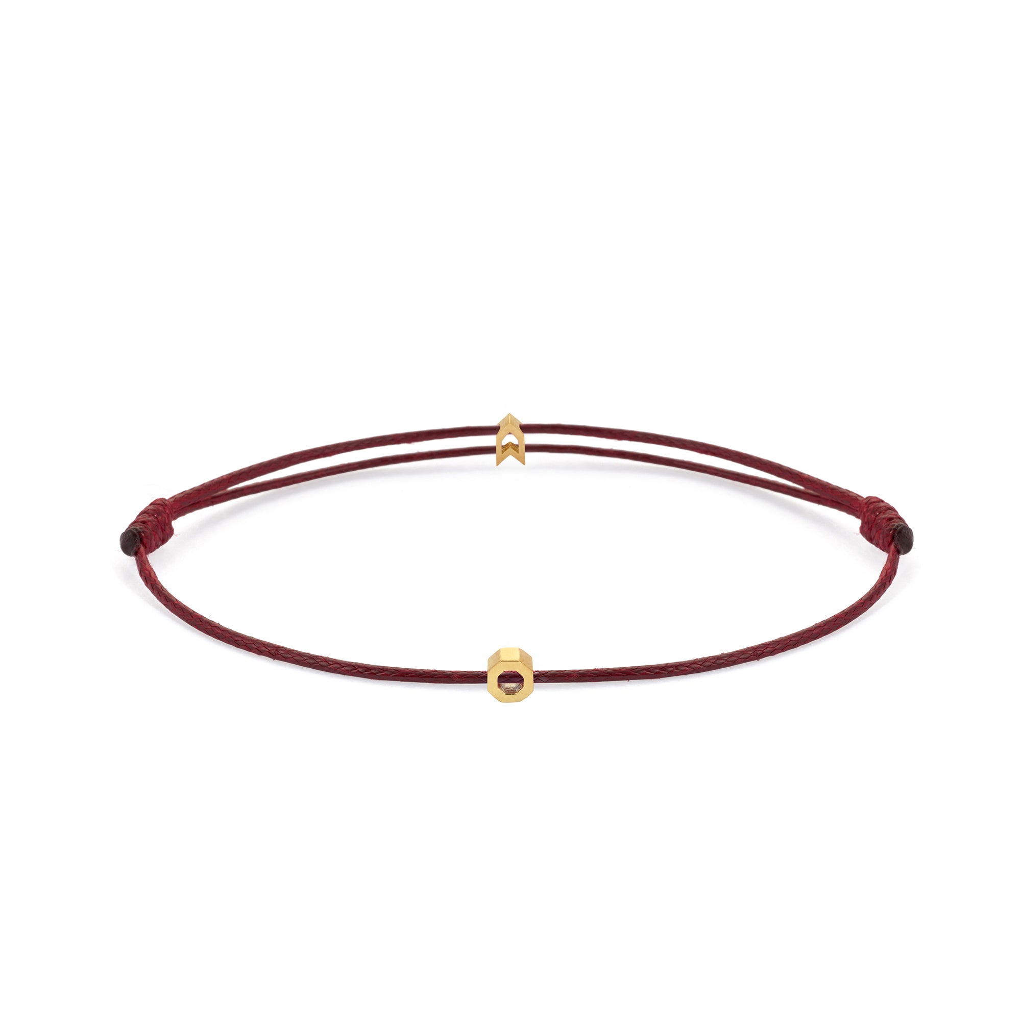 Claret Red Chance Bracelet in Gold