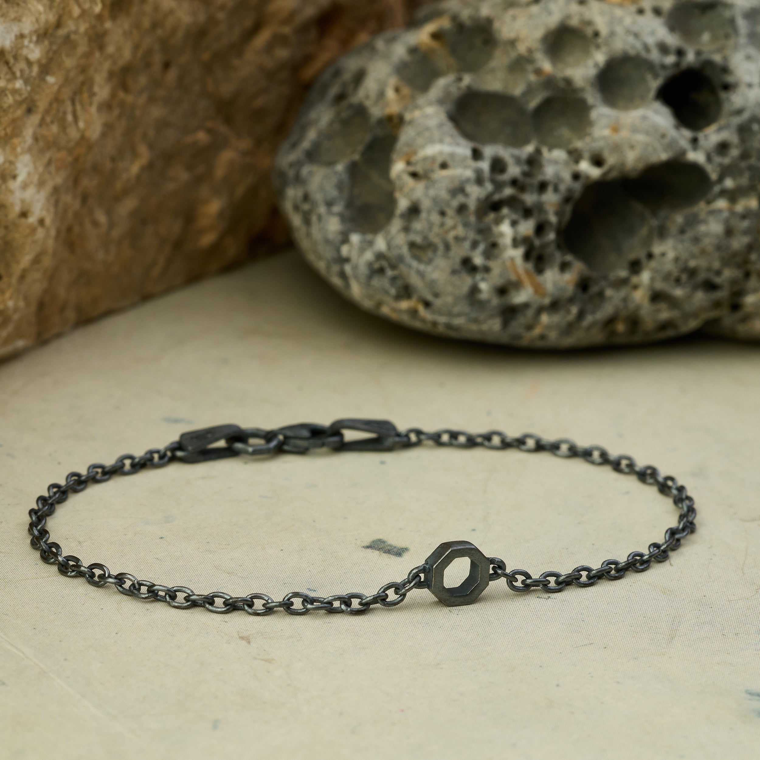 Octagon Bracelet in Oxide