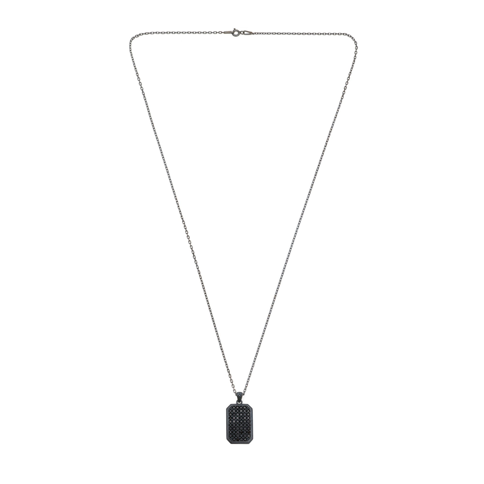 Octa Black Pave Necklace in Oxide