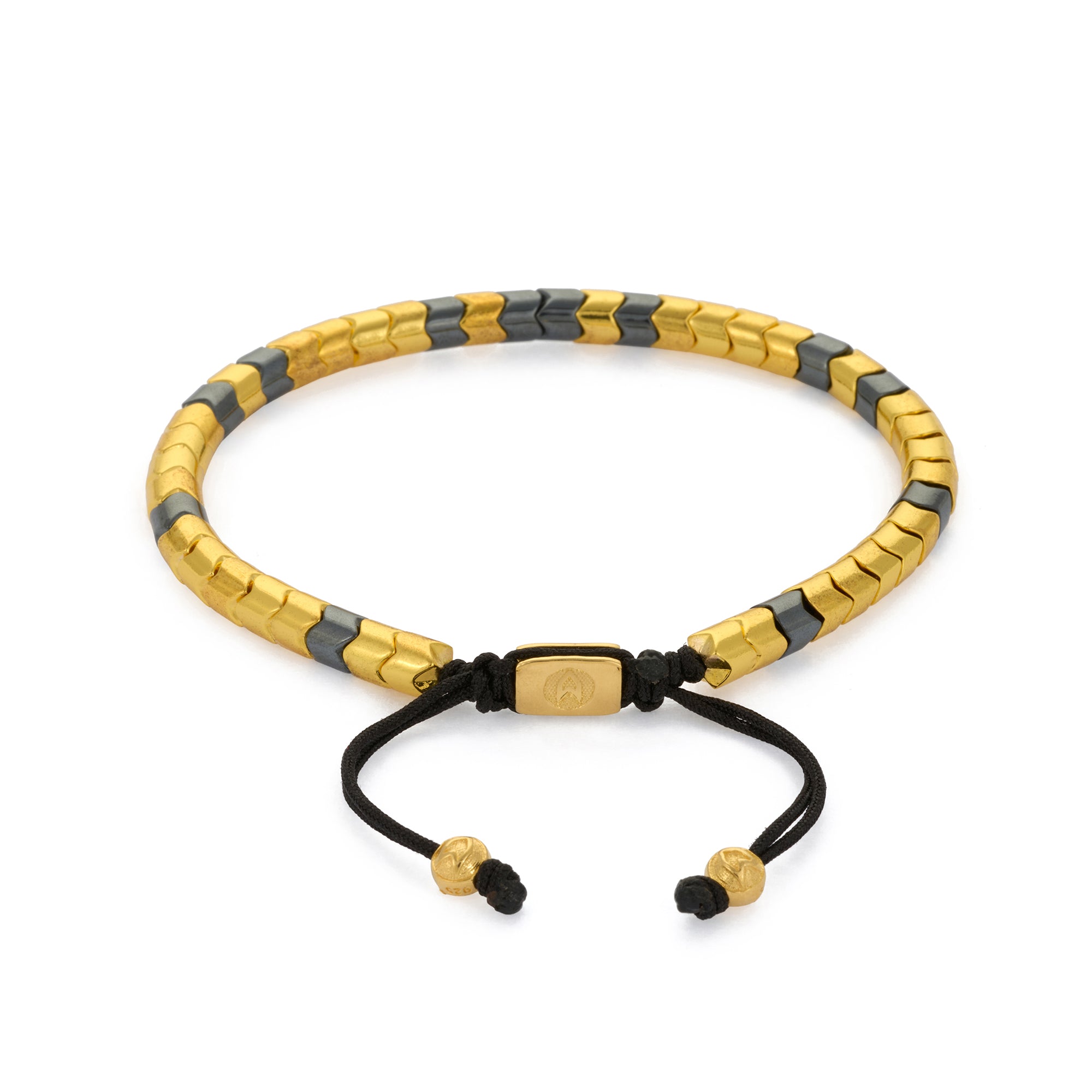 Oxide and Gold Rolo Hematite Bracelet
