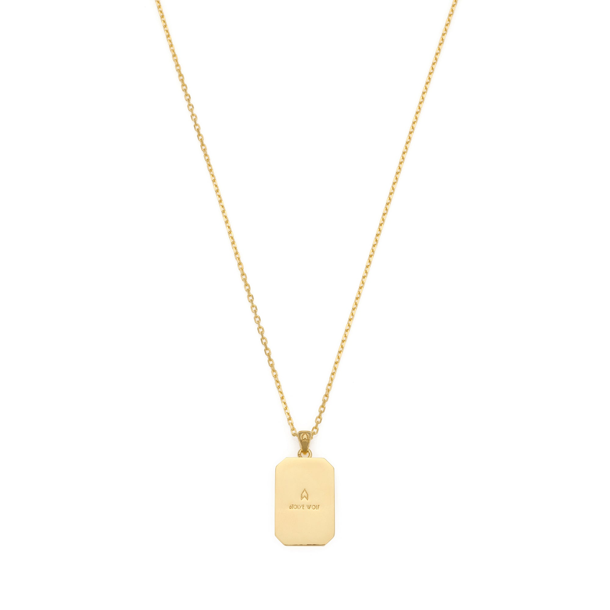 Octa White Pave Necklace in Gold