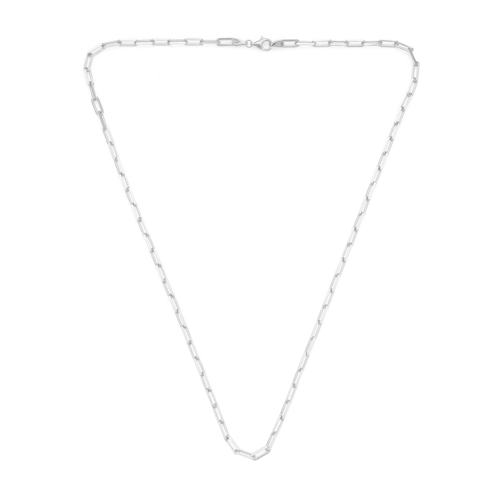 Paperclip Chain Necklace in Silver
