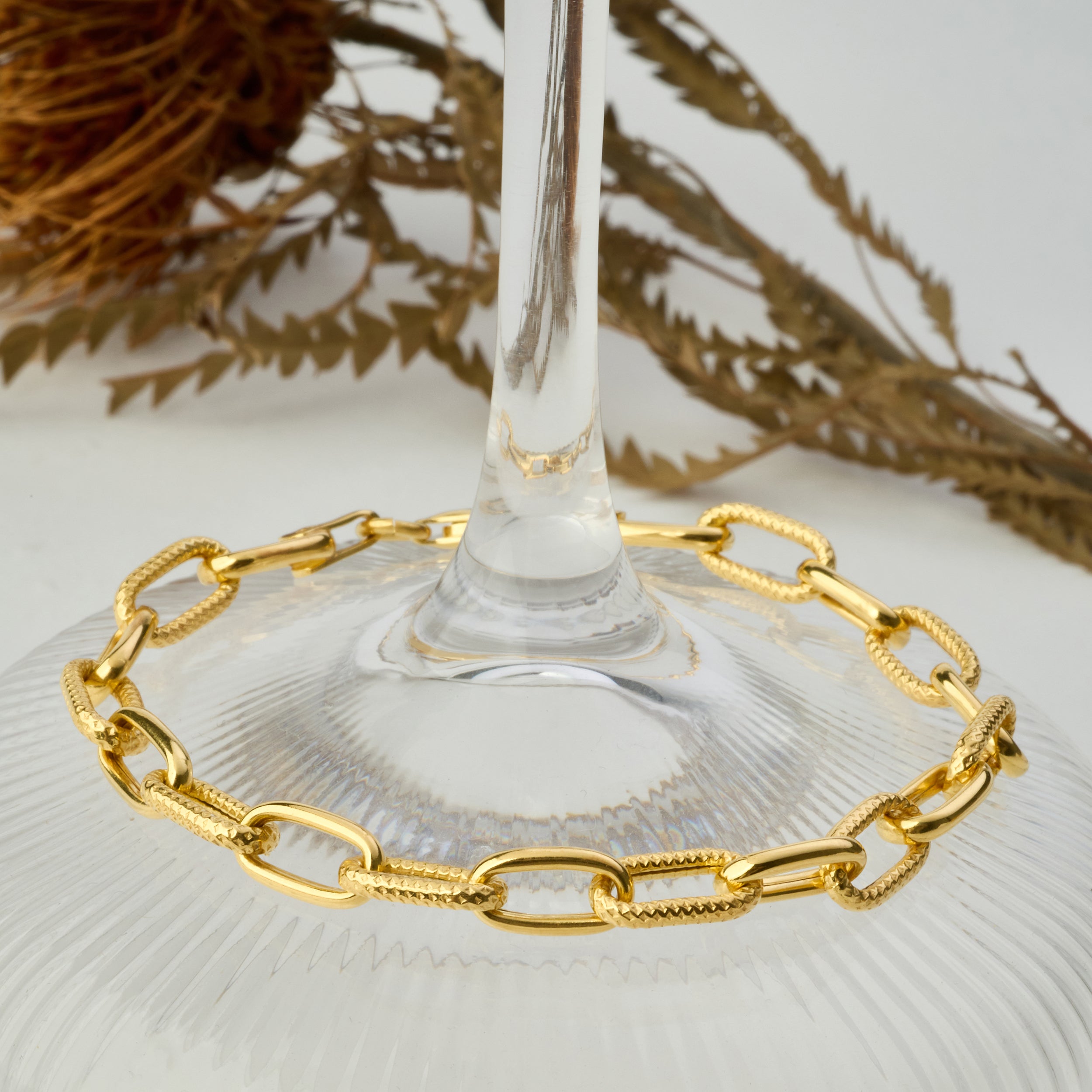 Rivet Chain Bracelet in Gold