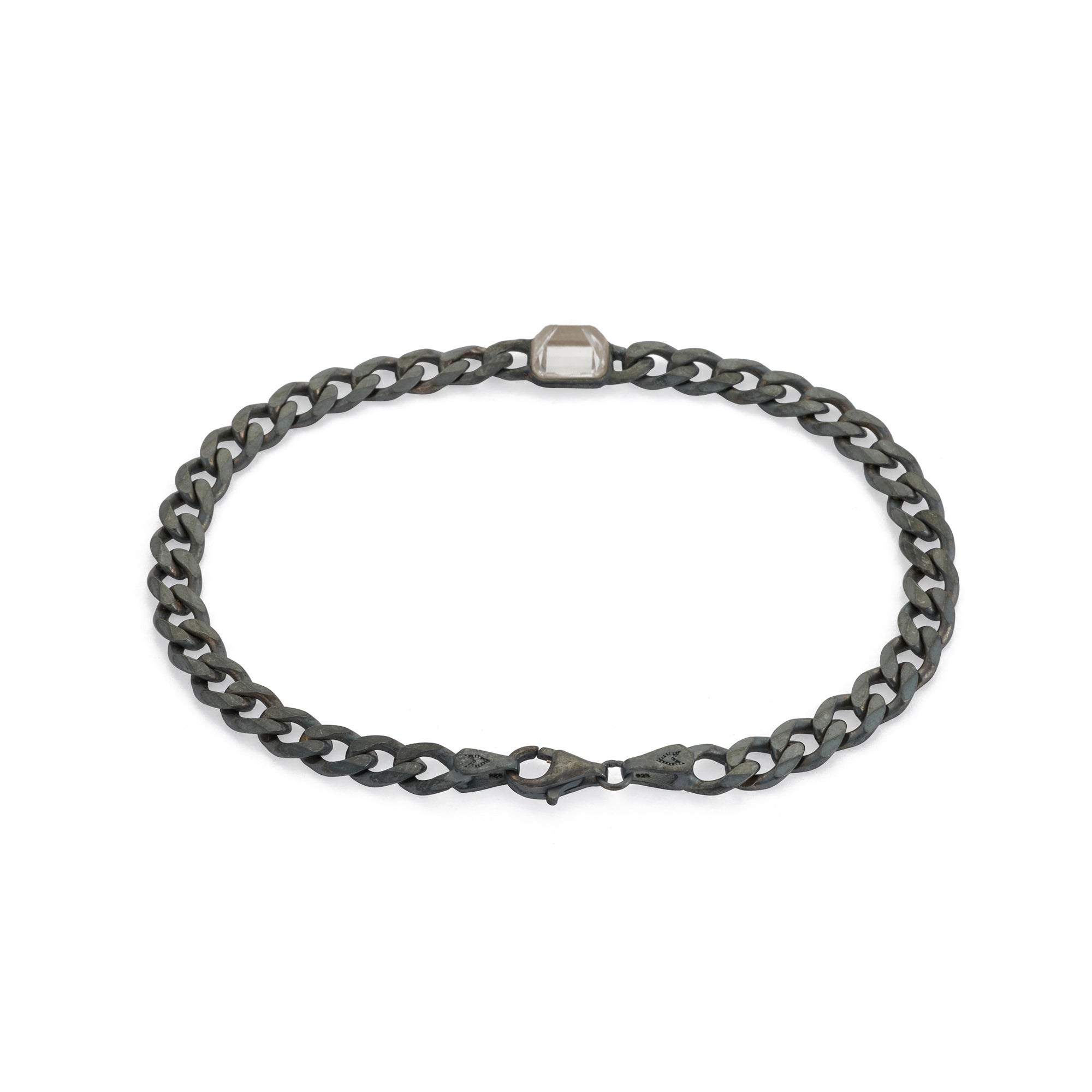 White Baguette Bracelet in Oxide