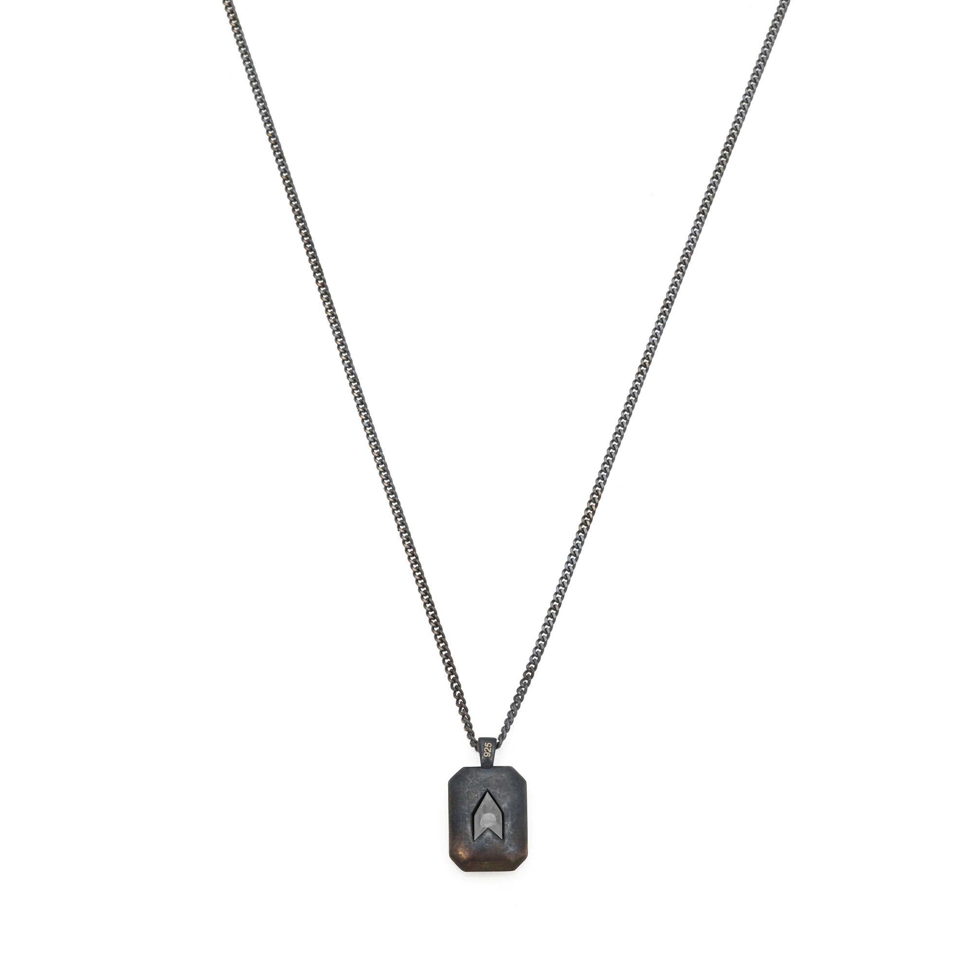 White Baguette Necklace in Oxide