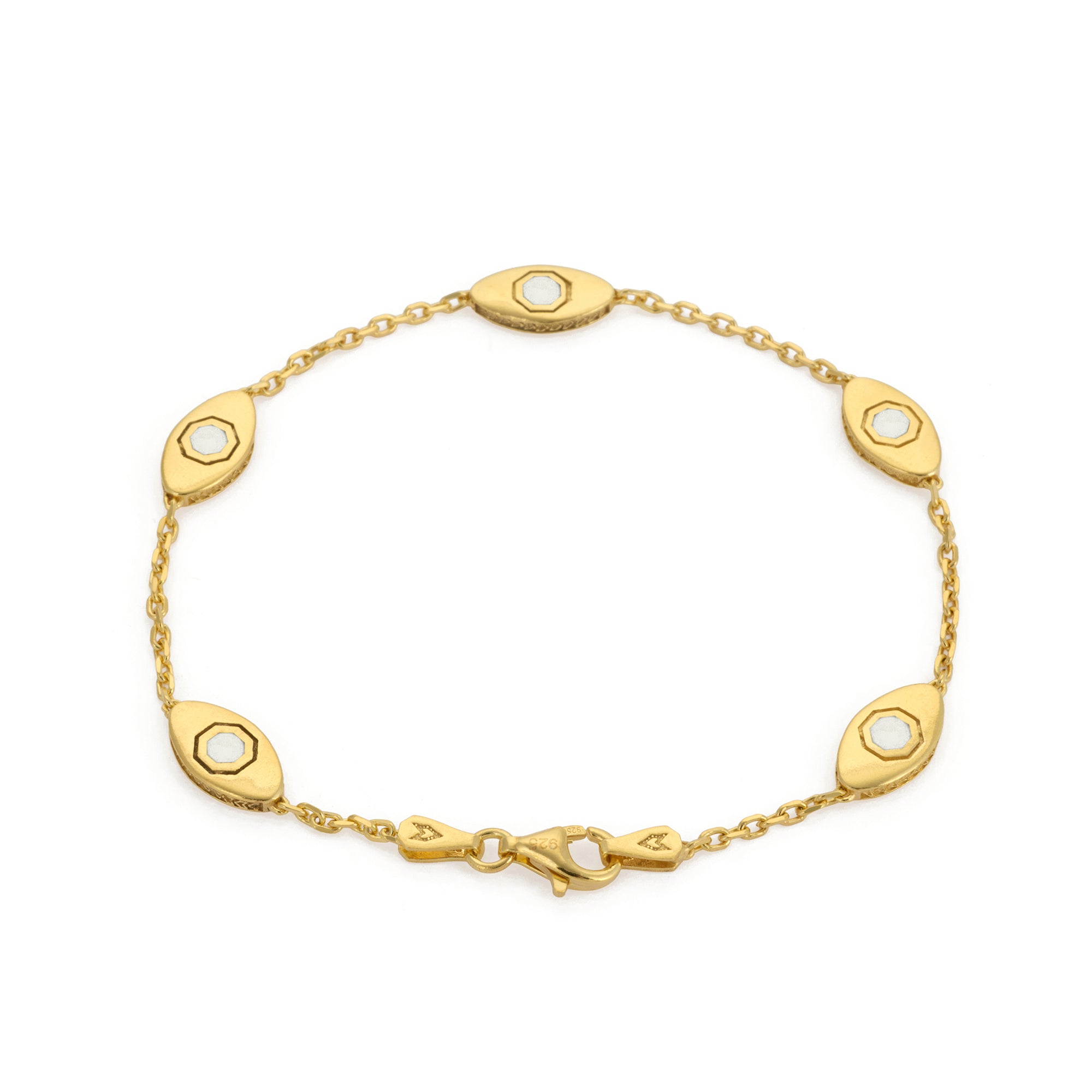 White Eye Bracelet in Gold