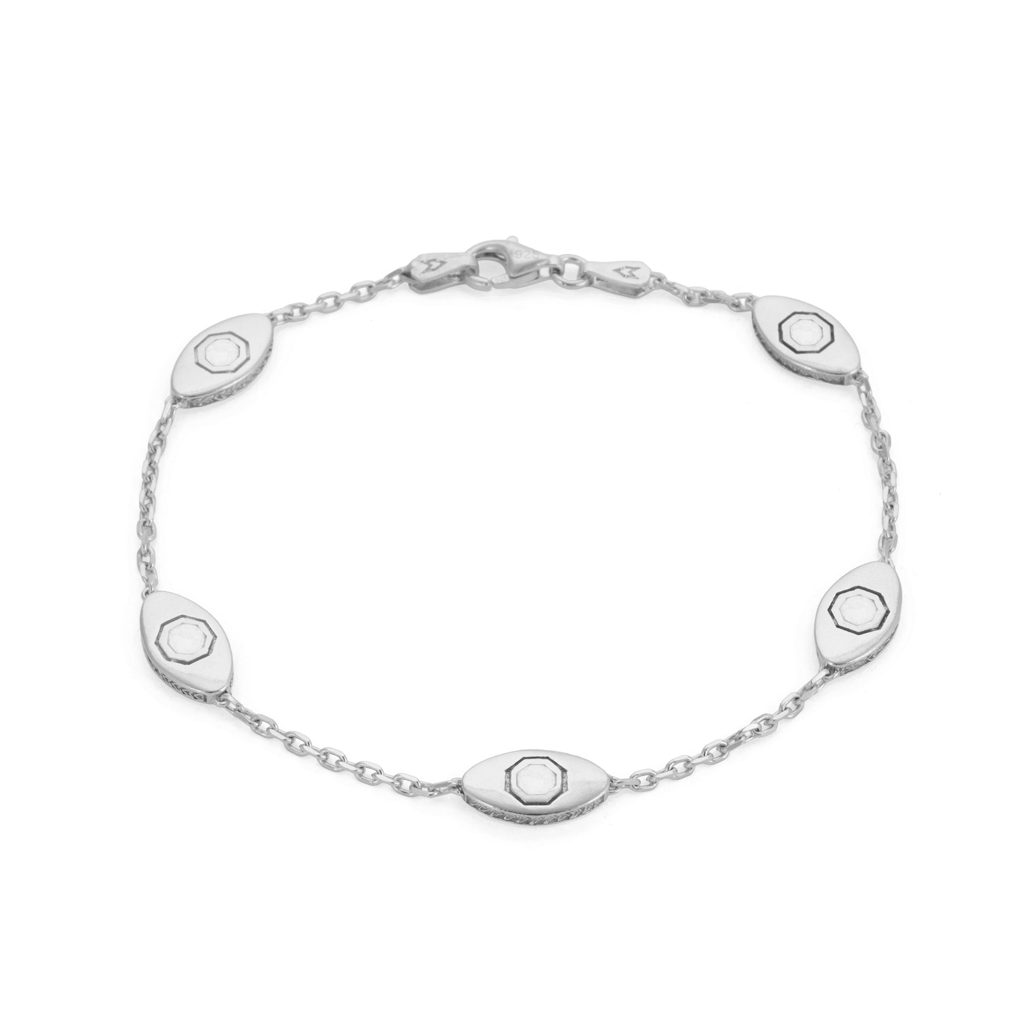 White Eye Bracelet in Silver