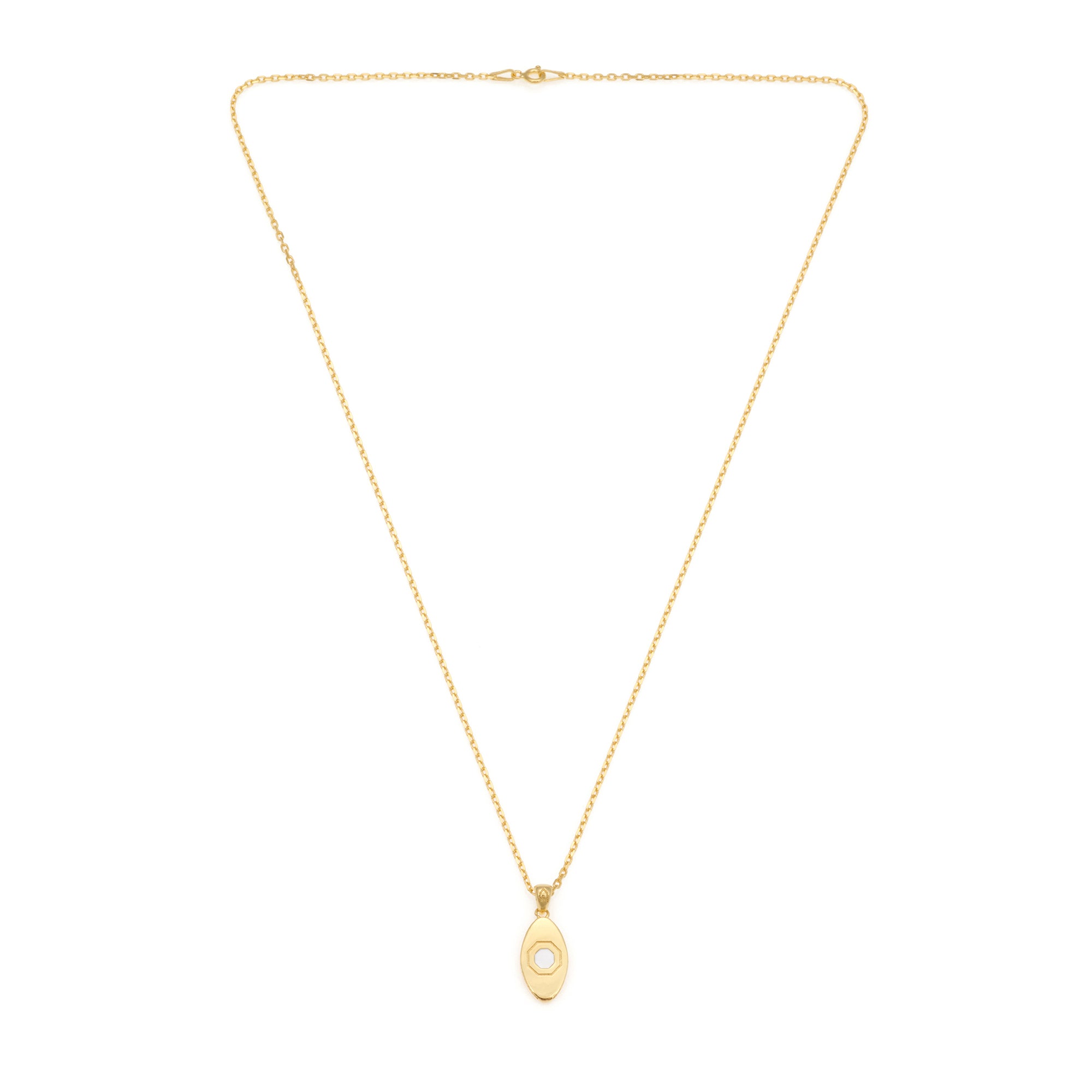 White Eye Necklace in Gold