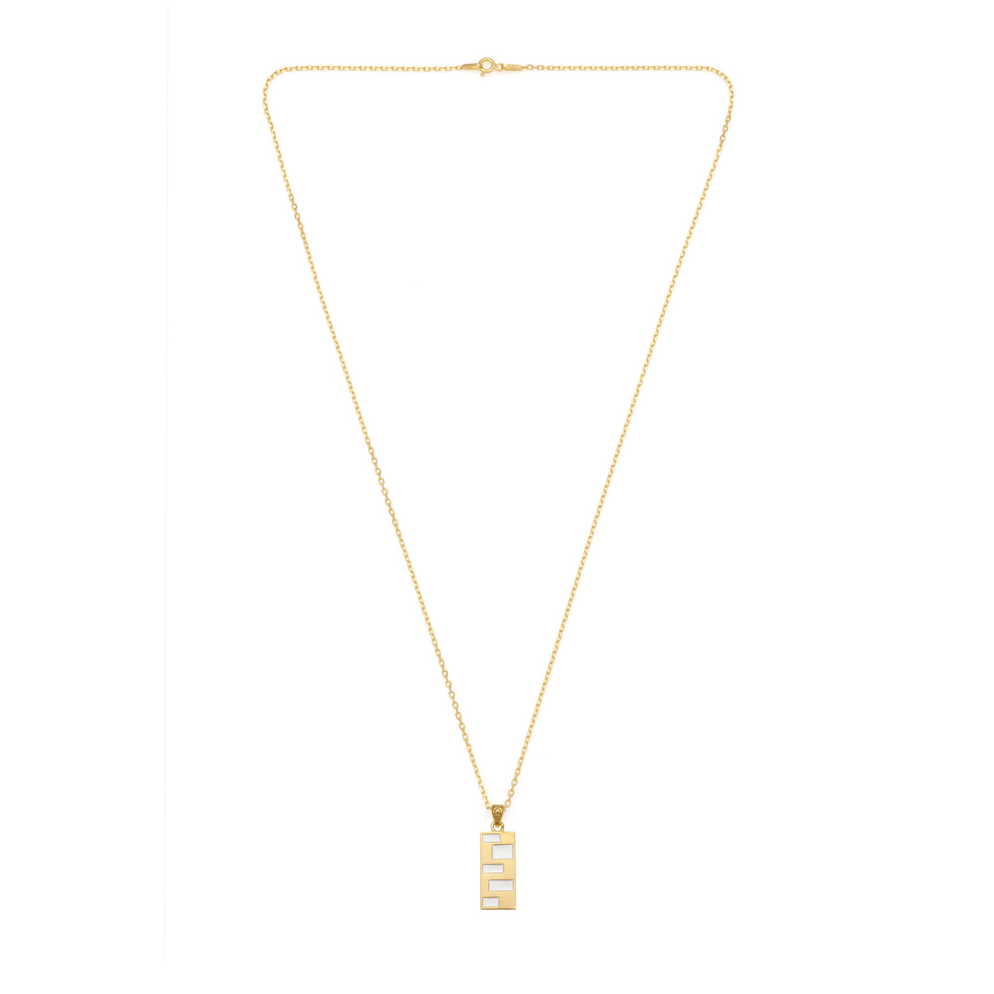 White Wall Necklace in Gold
