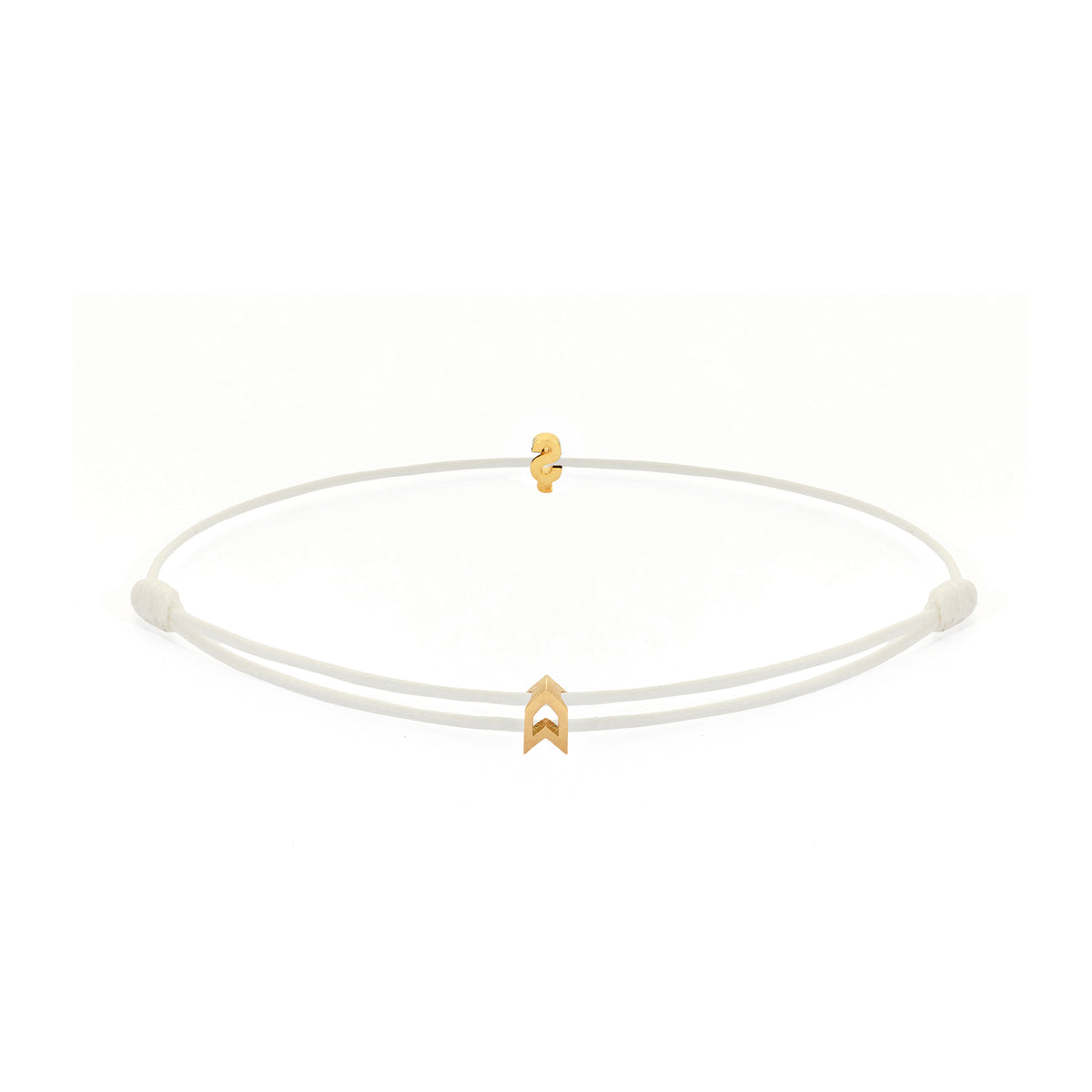Alphabet White Chance Bracelet in Gold