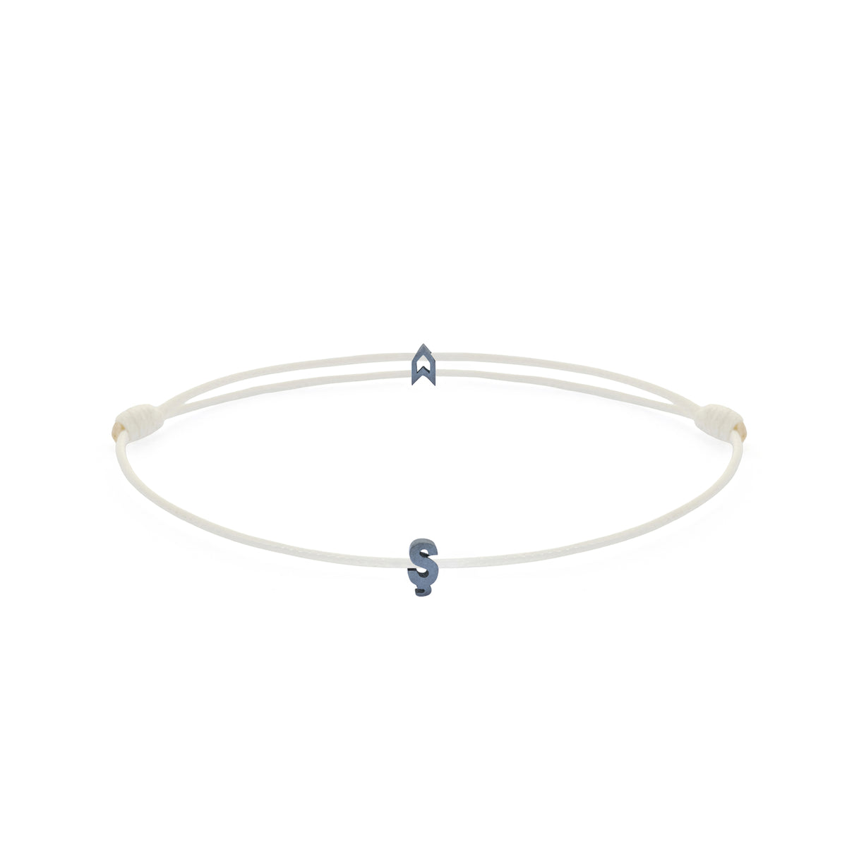 Alphabet White Chance Bracelet in Oxide