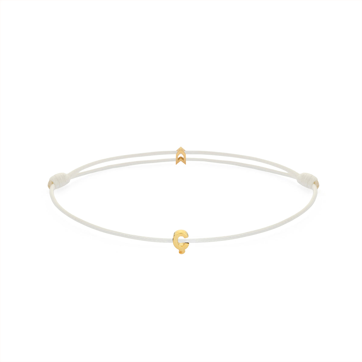 Alphabet White Chance Bracelet in Gold